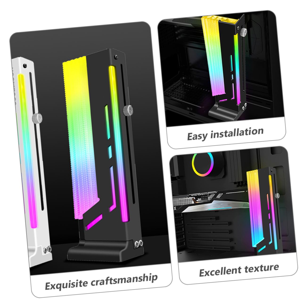 OSALADI Magnetic GPU Support Bracket - Aluminum Alloy Graphics Card Stand with LED for PC Builds | Perfect for Gaming Rigs & Workstation Setups