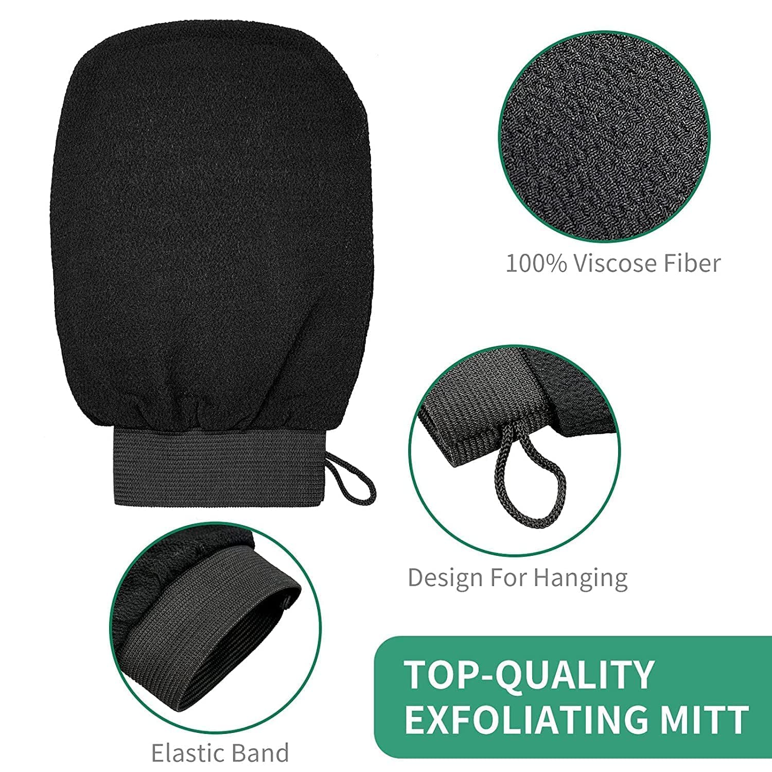 Alesso Exfoliating Shower Gloves - Body Scrub Mitts for Tan Removal & Smooth Skin - Best Bath Gloves for Exfoliation & Dead Skin Removal - Perfect for Spa, Self-Care & At-Home Skincare Routine