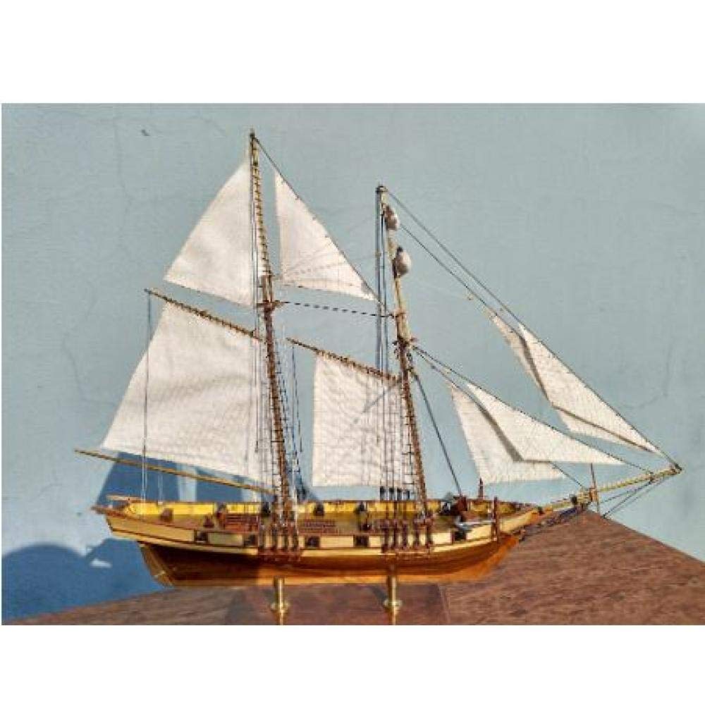 1/96 Scale Antique Wooden Battleship Model - Classic Sailboat Decor for Living Room, Office & Gifts | Handcrafted Wooden Ship Model for Home Decor & Collectors