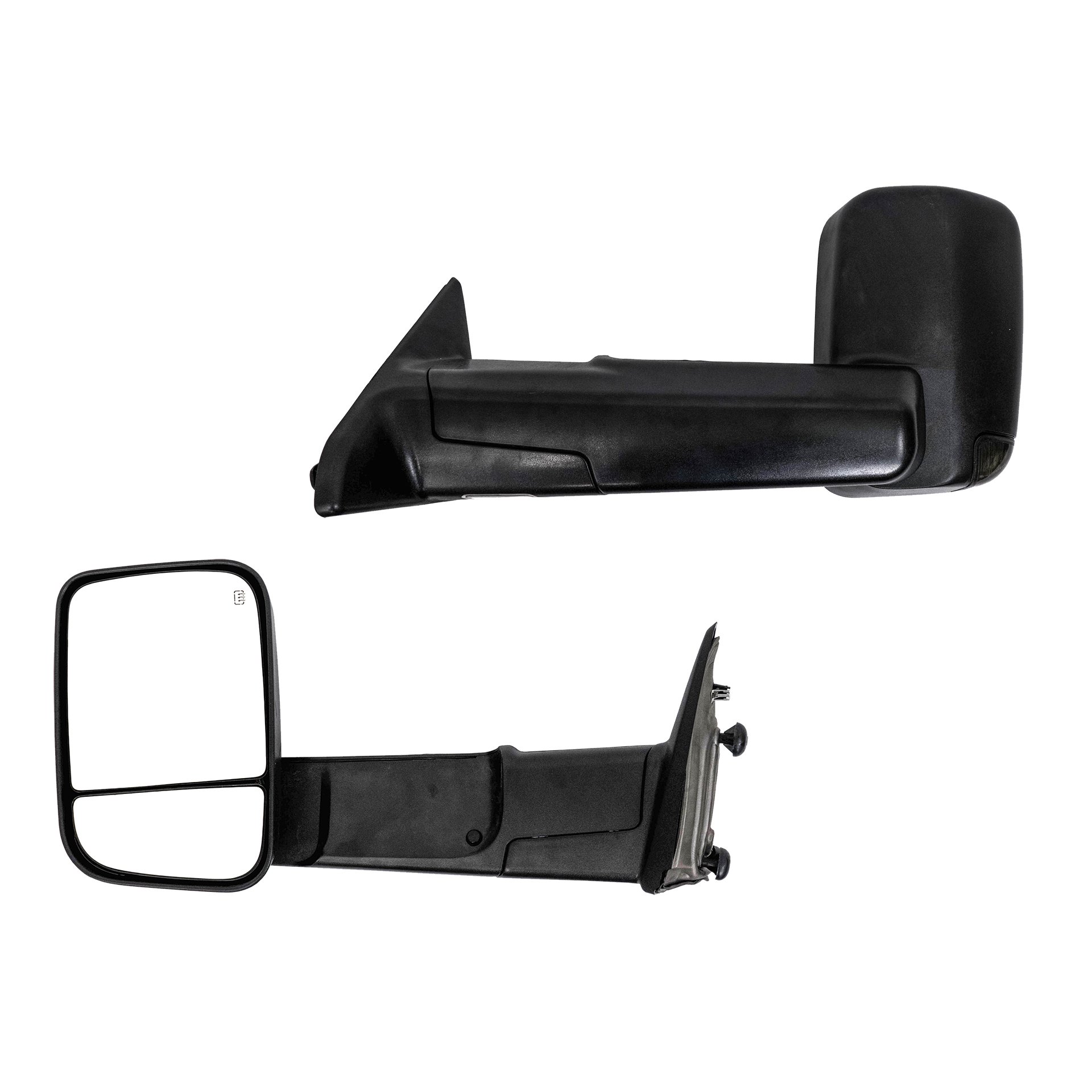 Paragon Towing Mirrors for 2010-2018 Dodge Ram 1500/2500/3500 - Power Glass, Heated, Turn Signals, Puddle Light, Temperature Sensor - Black Pair Set | Perfect for Heavy-Duty Towing, Off-Roading & Night Driving