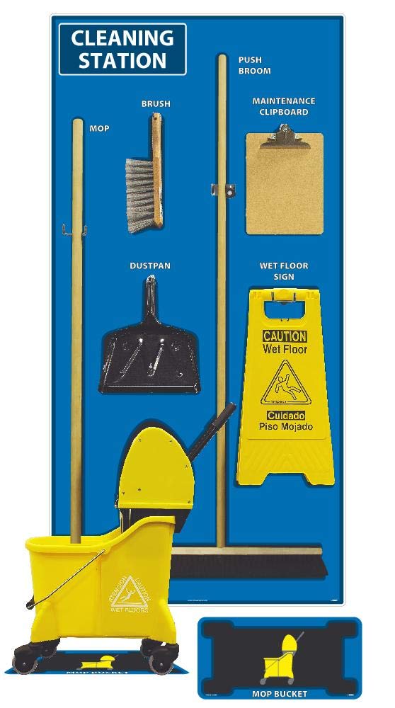 NMC SBK142ACP Cleaning Station Shadow Board Combo Kit - Blue/Black, 72