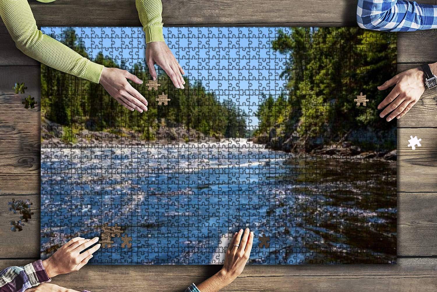 1000-Piece Canoe Adventure Jigsaw Puzzle - Quetico Provincial Park & Boundary Waters Scenic Landscape - Wooden Puzzle for Adults & Kids - Educational Toy, Home Decor, Family Game Night Activity