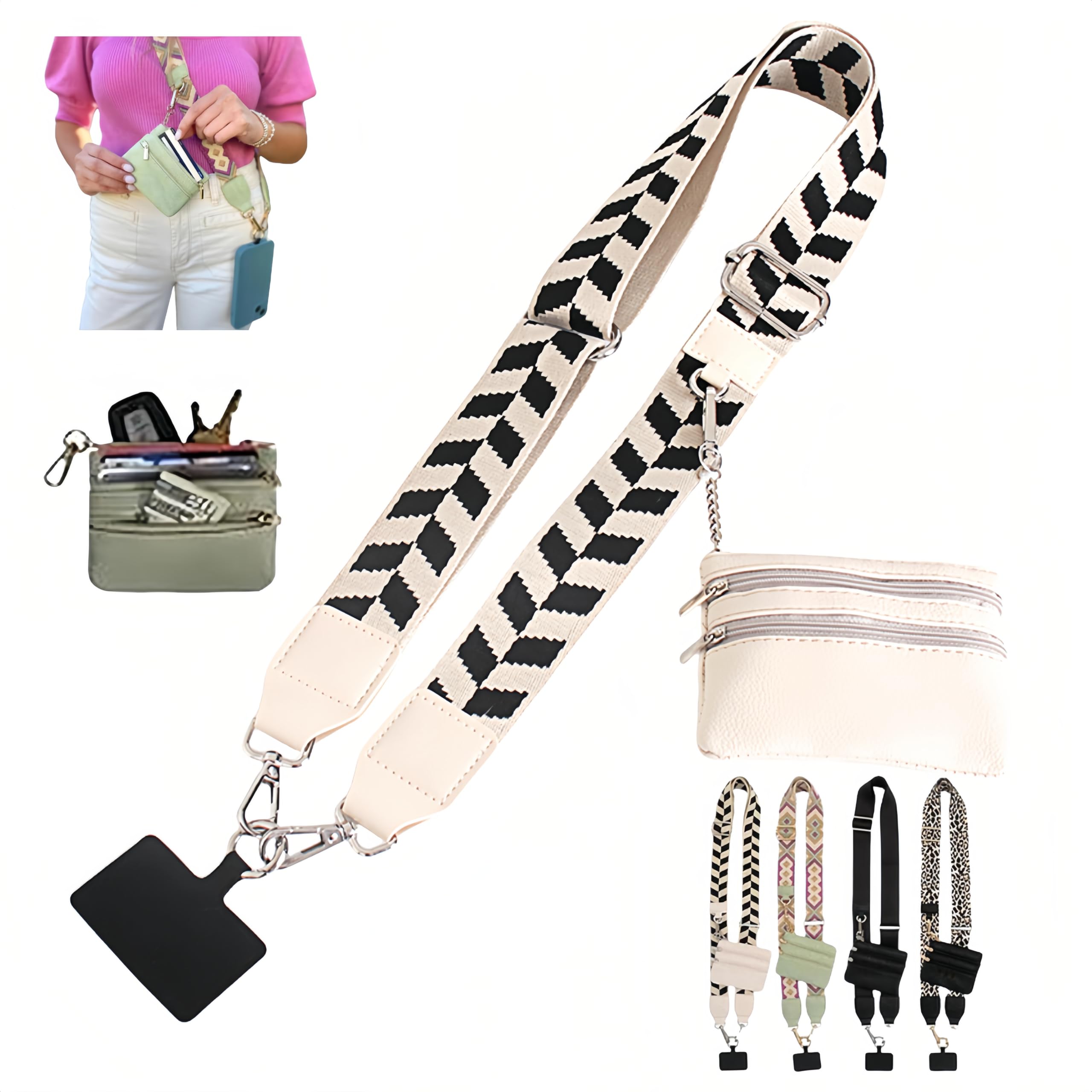 Waterproof Crossbody Phone Strap with Zipper Wallet Pouch - Adjustable Phone Lanyard for iPhone Samsung Smartphones | Perfect for Travel, Shopping & Outdoor Activities