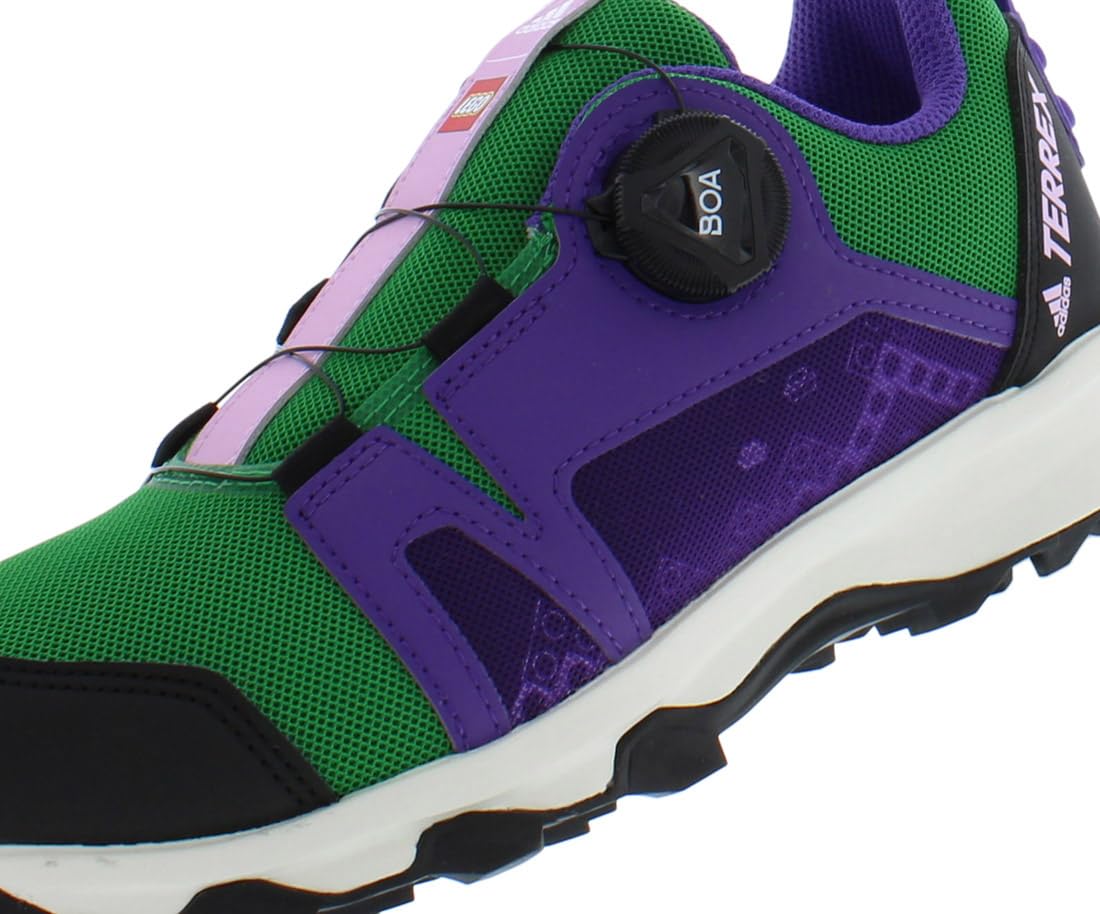 **adidas Terrex Agravic Boa Lego Boys' Hiking Shoes Size 3 - Green/Purple-Green | Lightweight & Durable for Outdoor Adventures**