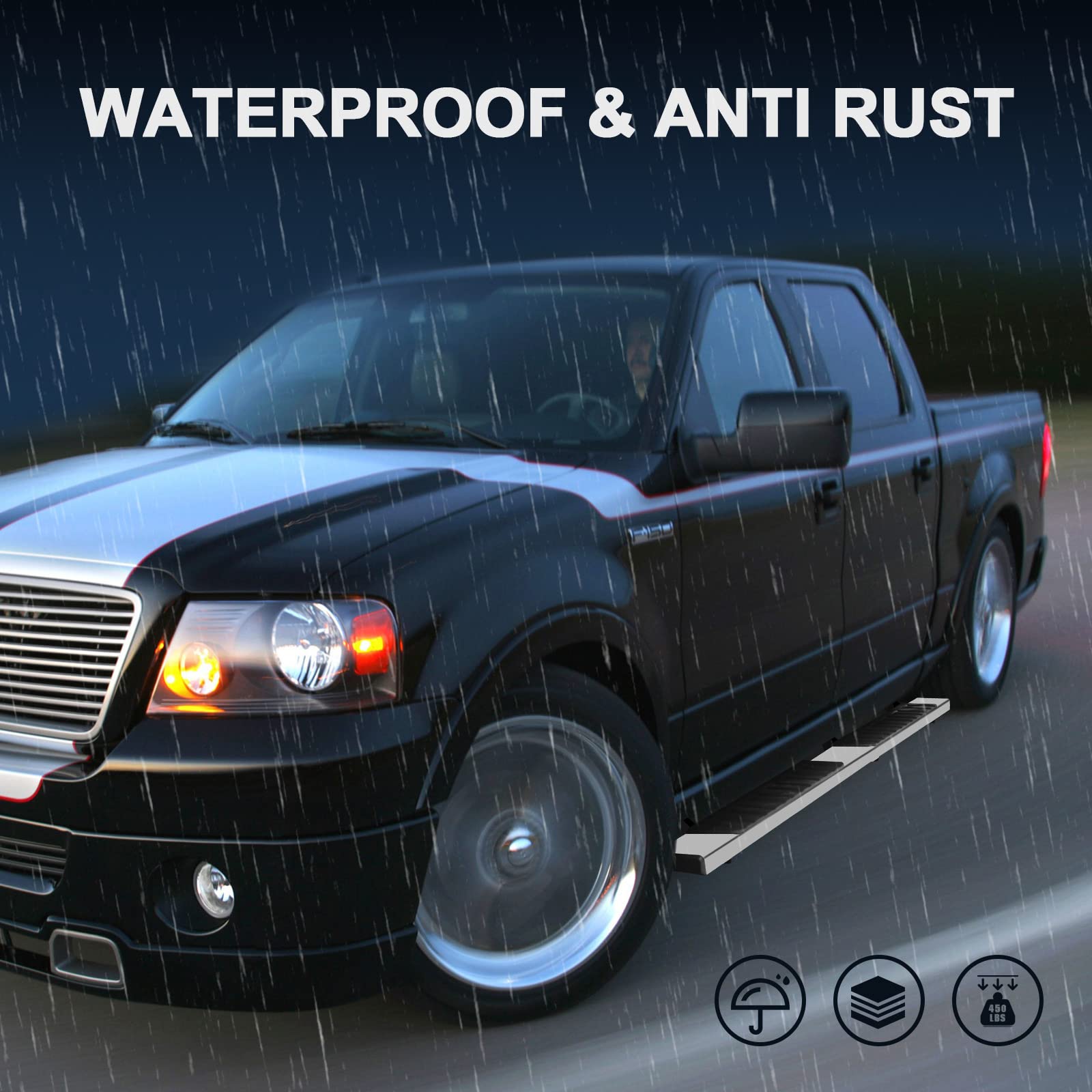 6 Inch Running Boards for Nissan Titan & Titan XD (2004-2025) - Heavy Duty Side Steps & Rock Sliders | Crew Cab Compatible with 4 Full Doors | Perfect for Off-Roading, Truck Access & Outdoor Adventures