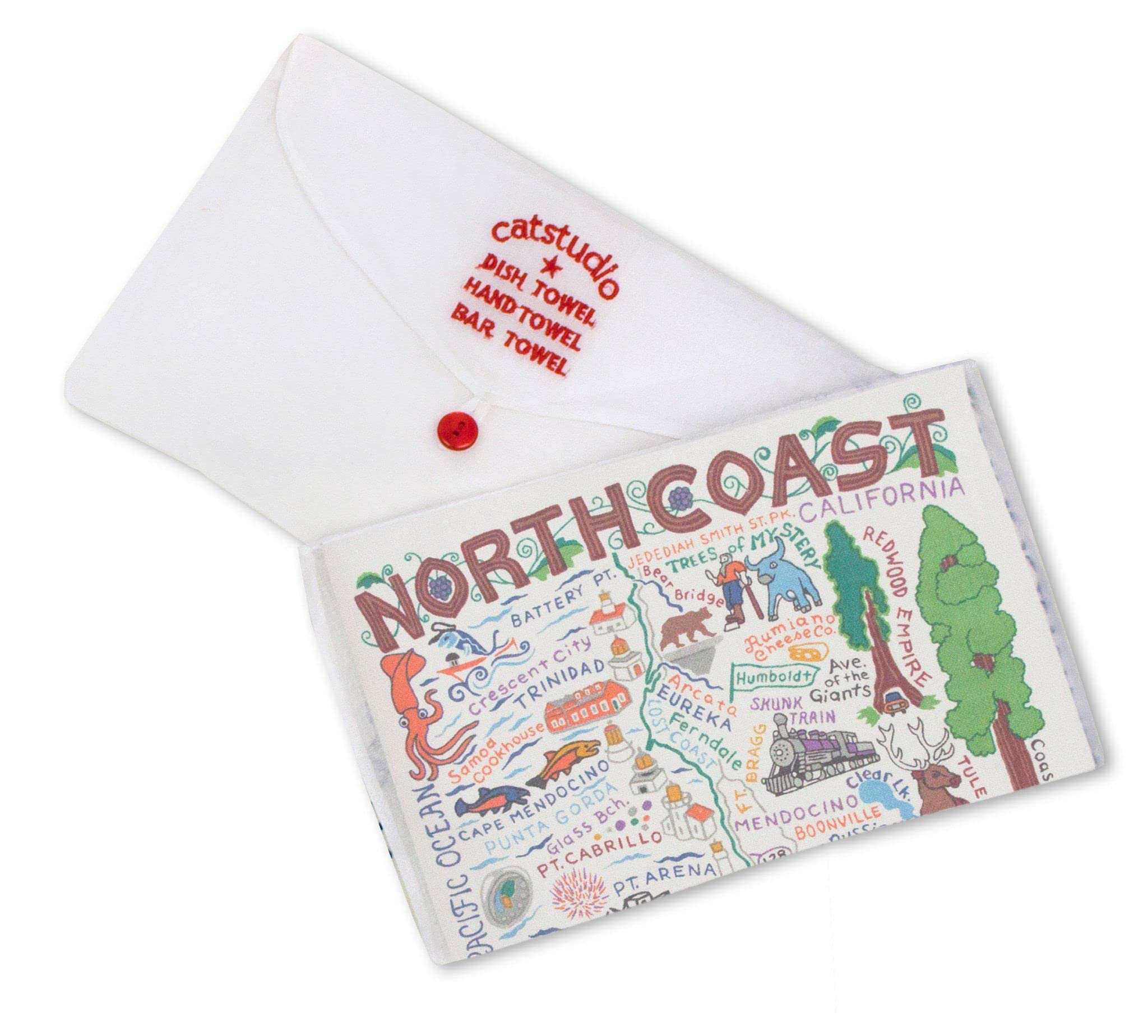 Catstudio North Coast Dish & Hand Towel Set | Absorbent Cotton Kitchen, Bar & Bath Towels for Home Decor | Perfect for Drying Dishes, Glassware & Hands
