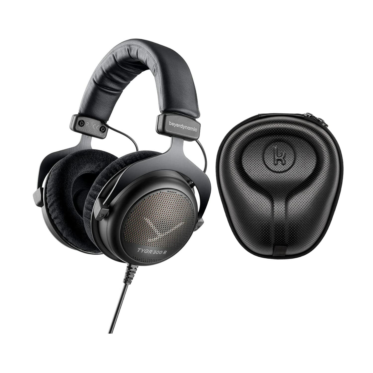 beyerdynamic TYGR 300 R Open-Back Gaming Headphones with Hard Shell Carrying Case Bundle - Professional Gaming Headset for PC, PS5, Xbox | Ideal for Esports, Streaming & Home Studio Recording