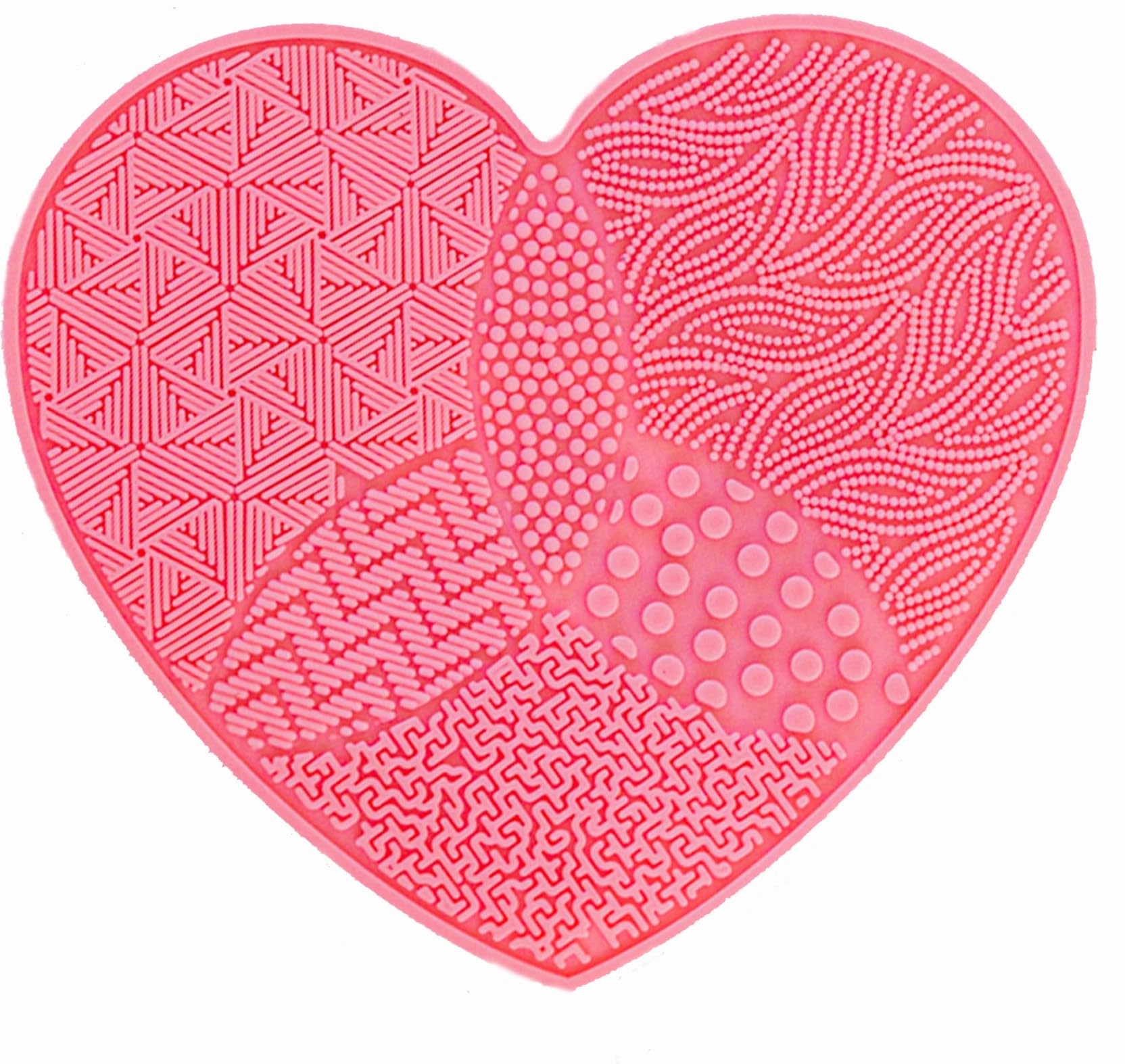 KIRA Heart Shaped Silicone Makeup Brush Cleaning Mat - Foundation Brush Cleaner, Silicone Washing Tool for Makeup Brushes - Perfect for Women & Girls (Salmon Pink) | Ideal for Daily Makeup Brush Cleaning & Travel Beauty Essentials