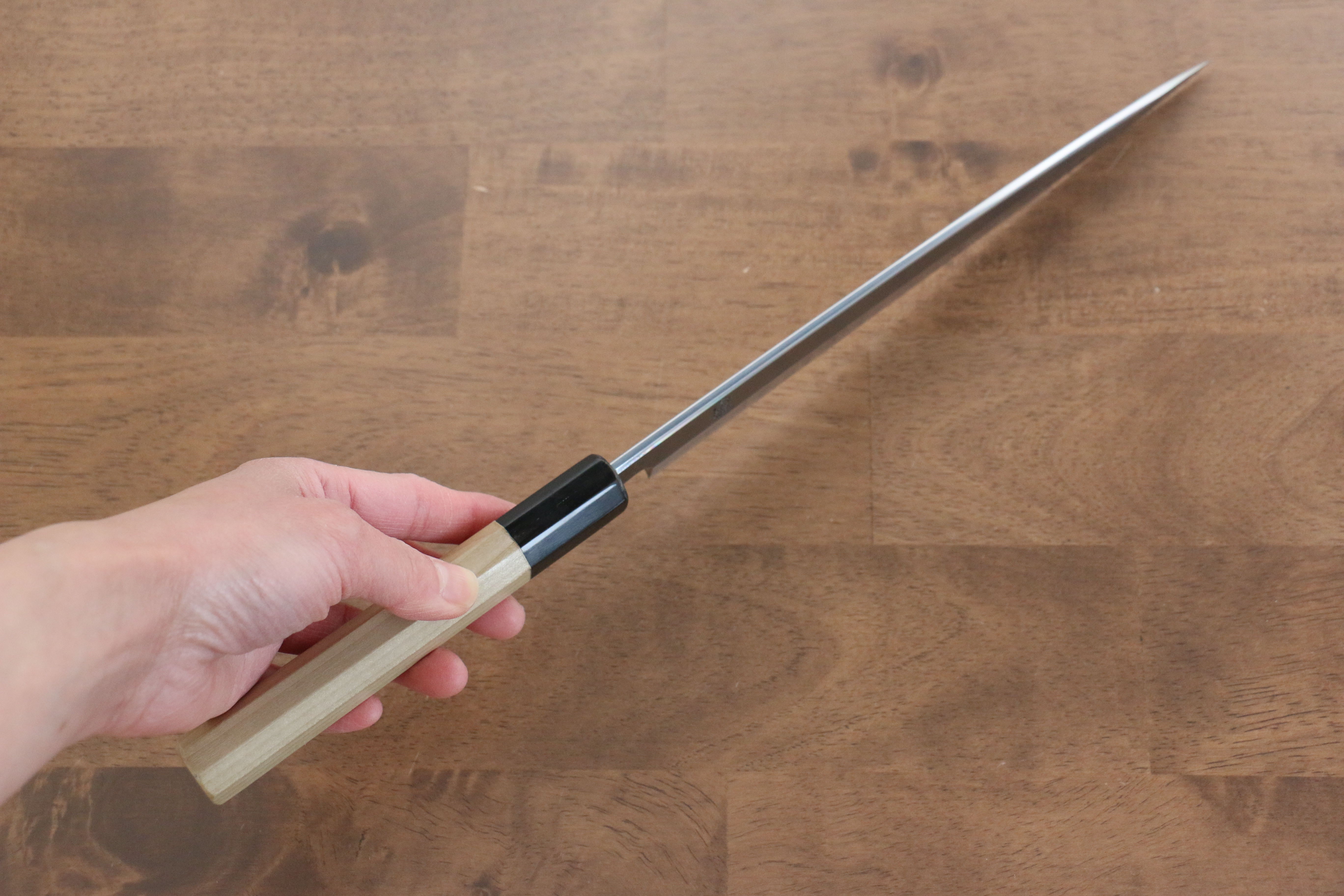 Premium Kikuzuki White Steel No.2 Yanagiba Sushi Knife 240mm - Japanese Magnolia Wood Handle - Professional Sushi Chef & Kitchen Knife for Precise Slicing, Sashimi & Fish Filleting