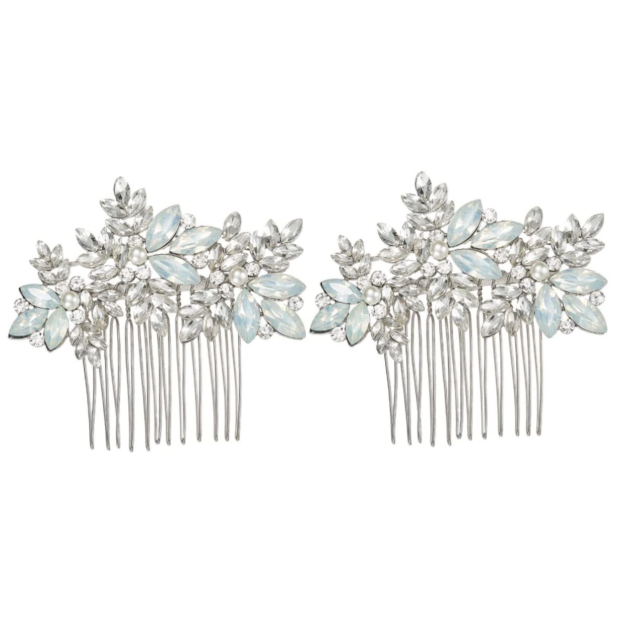 ABOOFAN 2-Piece Wedding Hair Comb Set - Crystal Bridal Headpiece, Alloy Hair Accessories for Bride, Bridesmaid & Special Occasions - Perfect for Weddings, Prom, Parties & Formal Events