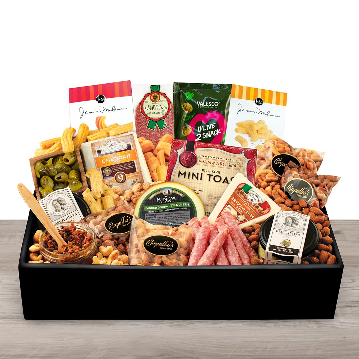 Premium Antipasto Gift Box (628) - Italian Gourmet Food Basket with Cured Meats, Cheeses & Olives - Perfect for Holidays, Parties & Corporate Gifts
