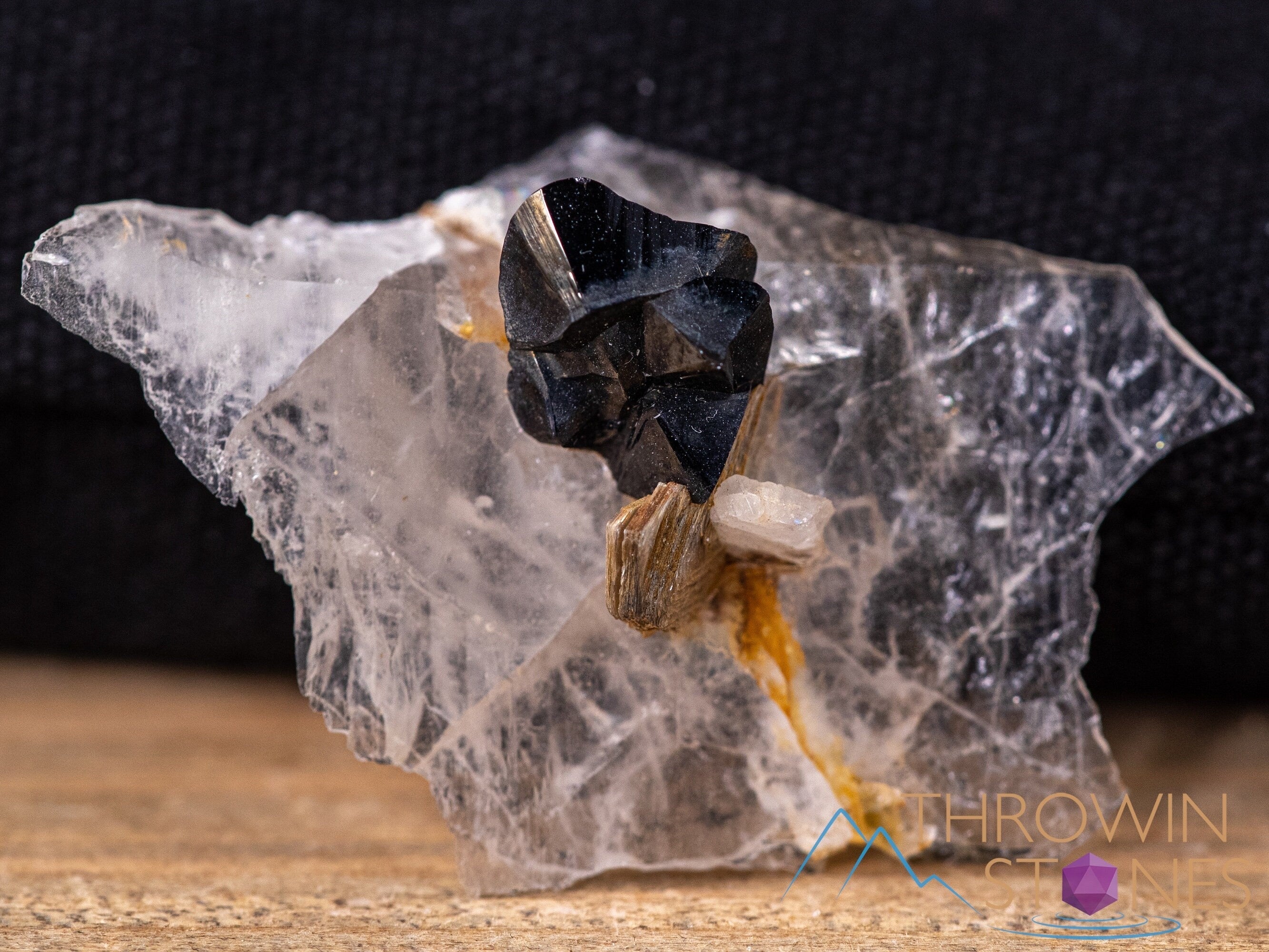 Natural Cassiterite on Quartz Raw Crystal Cluster - Healing Stone Collection, Mineral Specimen for Home Decor, Housewarming Gift, Meditation & Energy Work