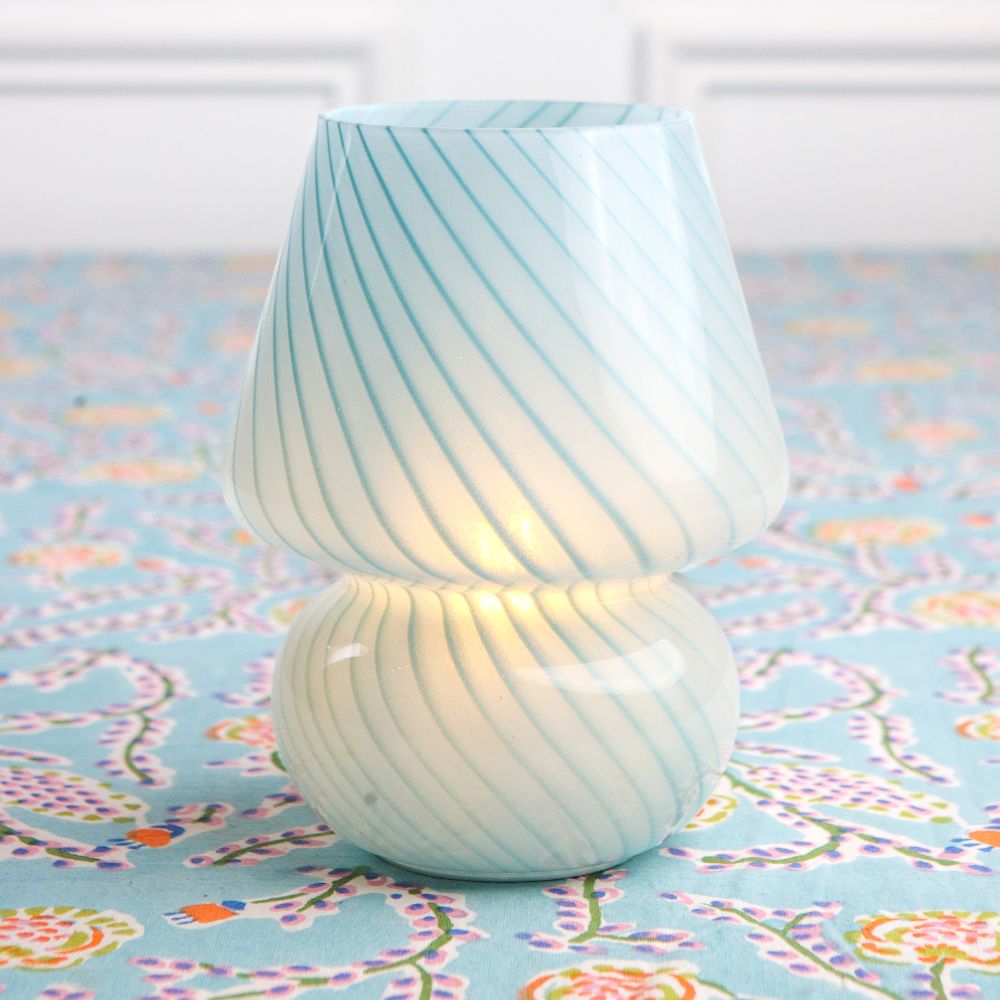Light Blue Joyful Lamp - Modern LED Night Light for Bedroom, Nursery & Living Room | Soft Glow Mood Lighting for Relaxation & Sleep