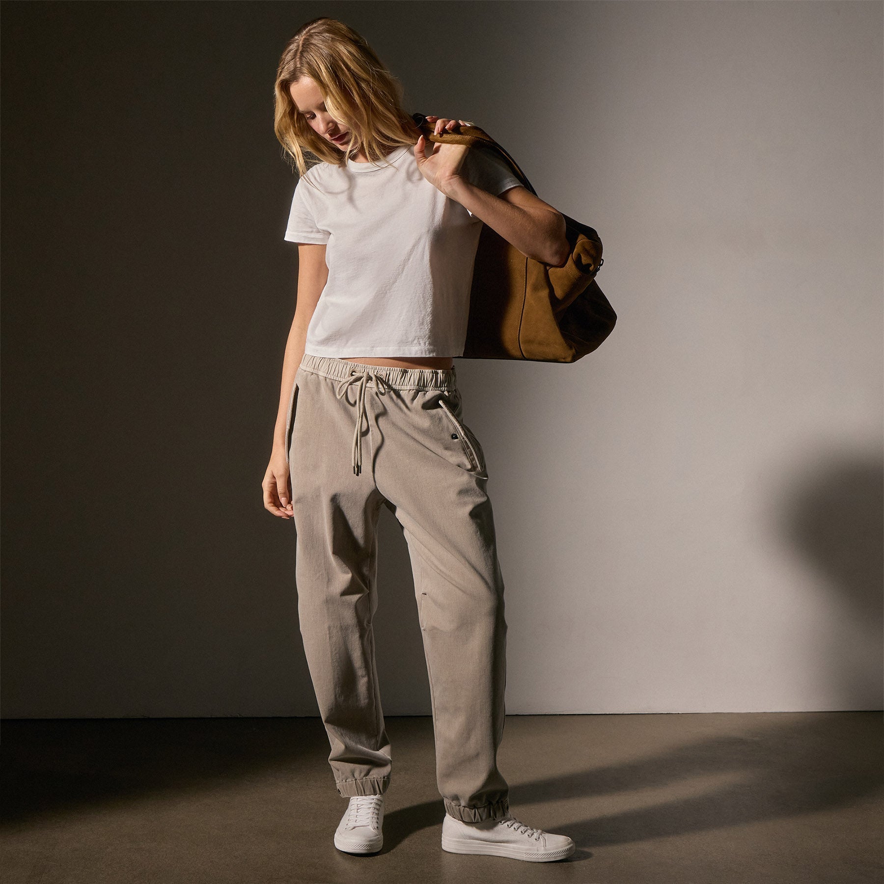 Premium Cotton Terry Flight Pants - Light Tan Pigment | Comfortable Lounge & Travel Pants for Men | Perfect for Home Relaxation, Yoga & Long Flights