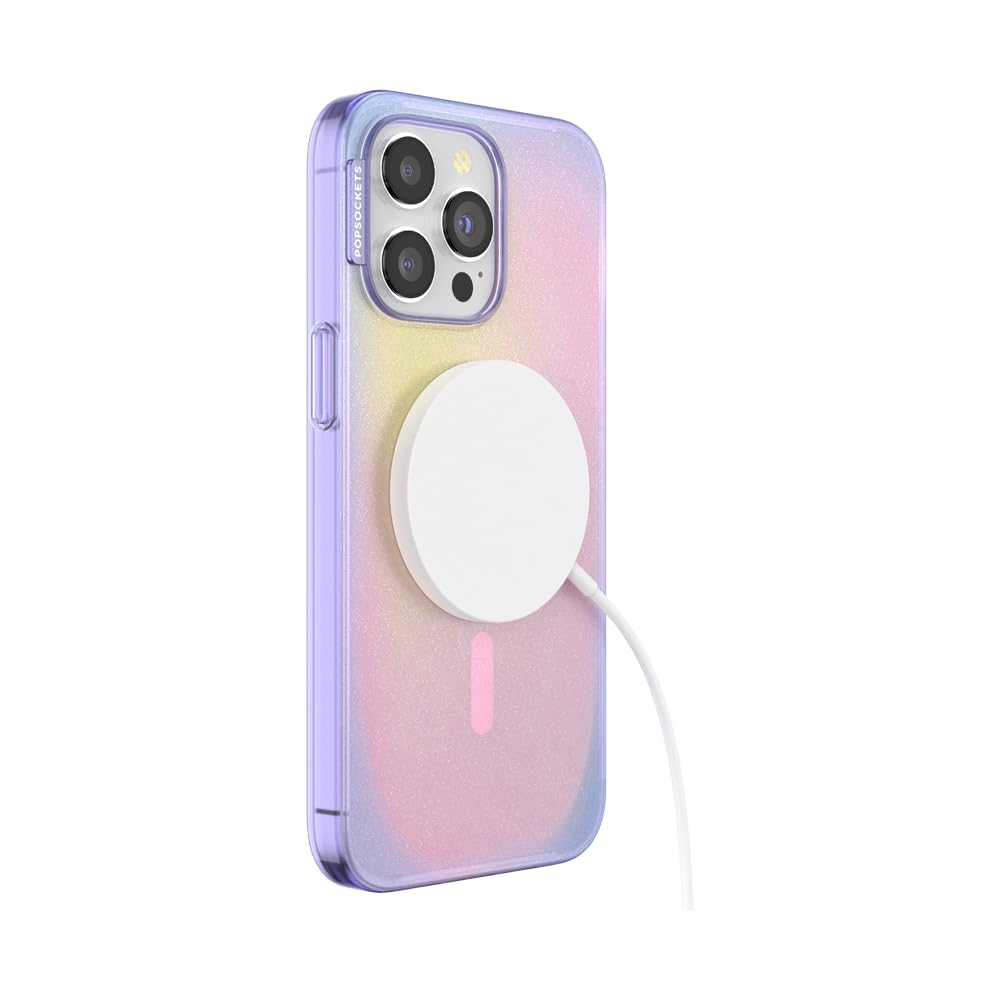 PopSockets iPhone 15 Pro Max Case with Round Phone Grip - MagSafe Compatible Protective Cover for iPhone 15 Pro Max, Wireless Charging Support - Aura Design | Perfect for Daily Use, Travel & Hands-Free Calling
