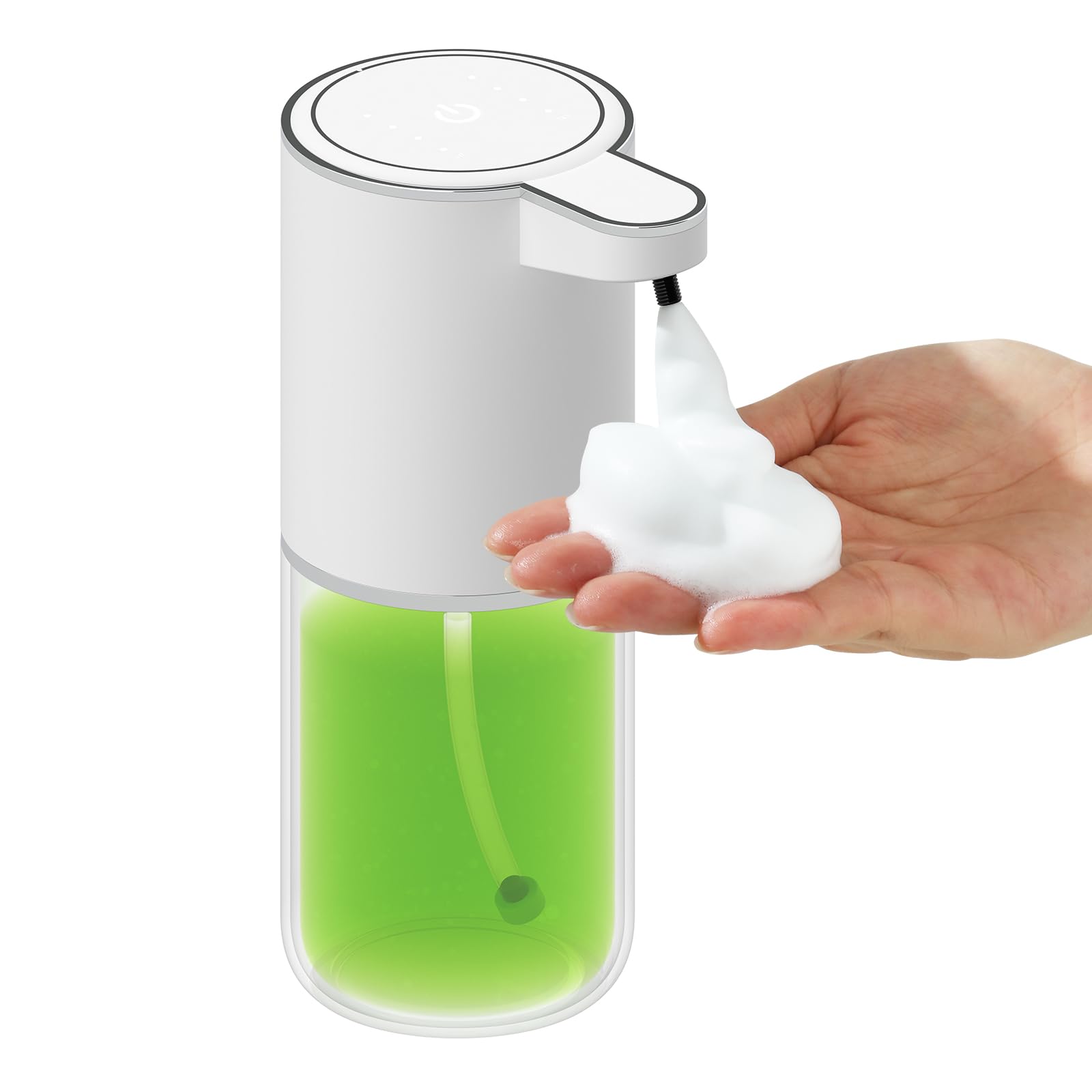 Touchless Automatic Soap Dispenser 380ml/13oz - Rechargeable Foaming Hand Sanitizer & Liquid Soap Dispenser for Bathroom, Kitchen Sink - Ideal for Home, Office, and Public Restrooms