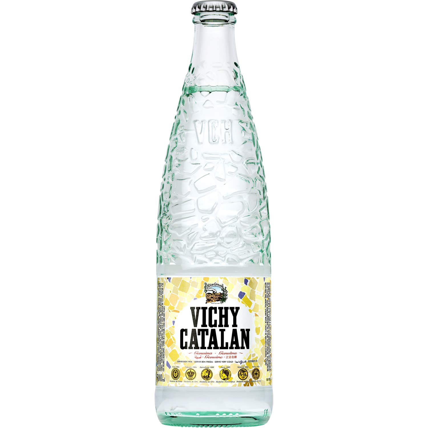 VICHY CATALAN Natural Mineral Water - 500ml (16.9 fl oz) Glass Bottles (20-Pack) | Premium Sparkling Water for Restaurants, Hotels & Gourmet Dining