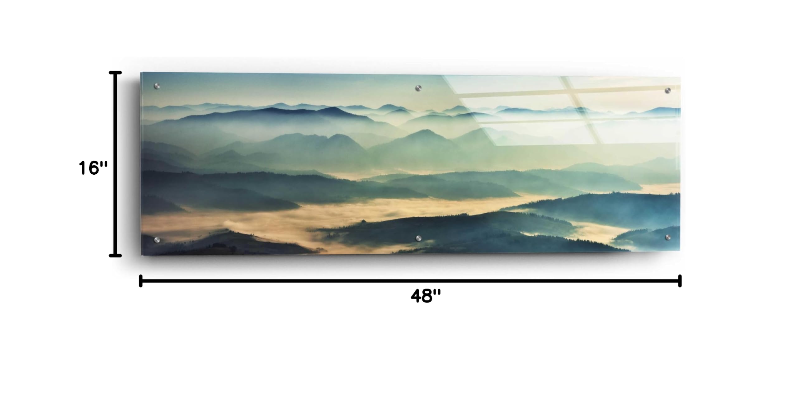 Epic Art 'The Unknown' by Epic Portfolio - Premium Acrylic Glass Wall Art Painting 48x16 Inches - Modern Home & Office Decor for Living Room, Bedroom, or Gallery Display