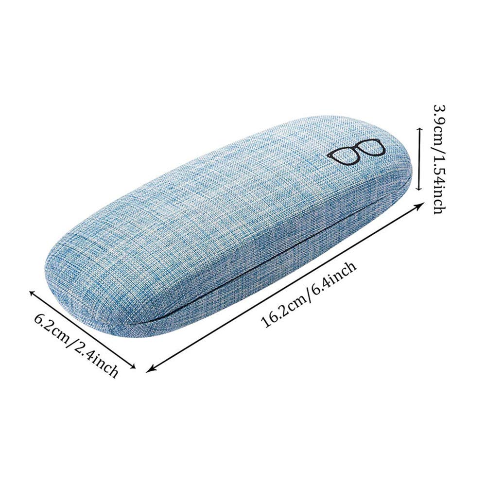 3-Piece Hard Shell Eyeglasses Case Set - Retro Style Portable Glasses Storage with Linen Fabric, Includes Glasses Pouch & Cleaning Cloth - Perfect for Women, Men & Kids - Ideal for Travel, Work & Daily Protection