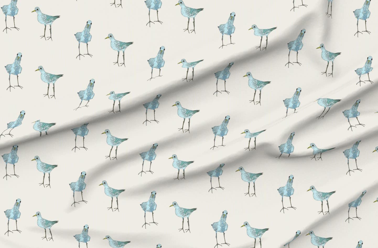 Blue Birds Printed Upholstery Velvet Fabric - Fat Quarter for Home Decor, Apparel & DIY Projects | Spoonflower Fabric - Sweet Animal Design for Cushions, Curtains & Clothing