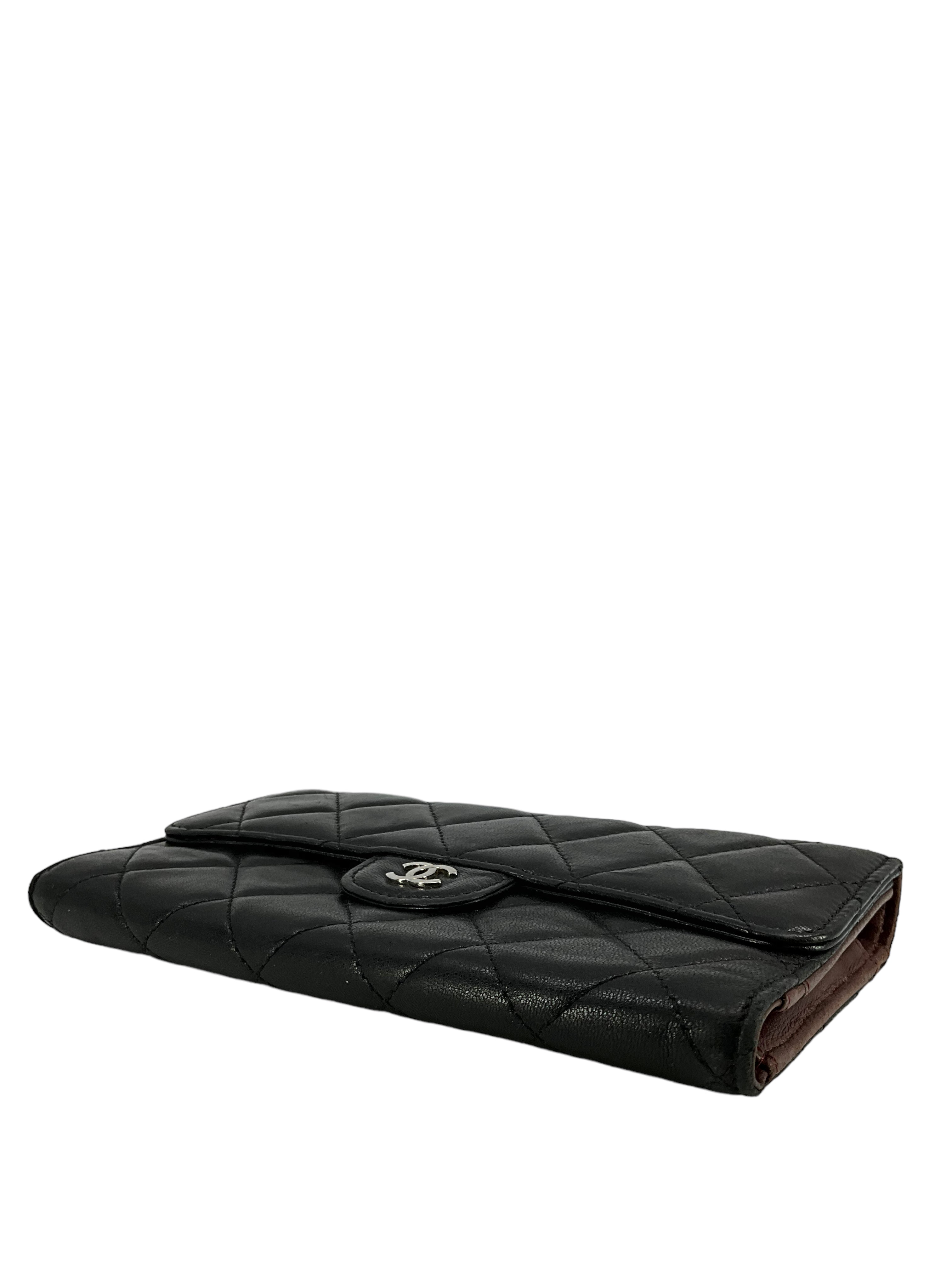 CHANEL Classic Quilted Leather Long Trifold Flap Wallet for Women | Luxury Designer Wallet with CC Logo | Perfect for Everyday Use, Travel & Gift Giving