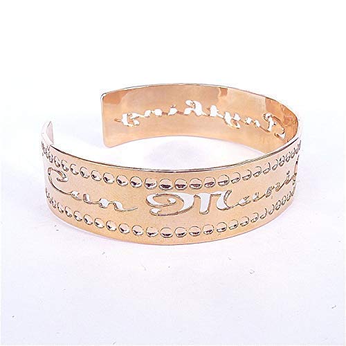 Rose Gold Affirmation Cuff Bracelet - 'I Can Manifest Anything' Inspirational Jewelry for Success & Spiritual Growth | Dainty Rose Gold Bangle for Women | Perfect Motivational Gift for Birthdays, Graduation, Meditation & Daily Wear