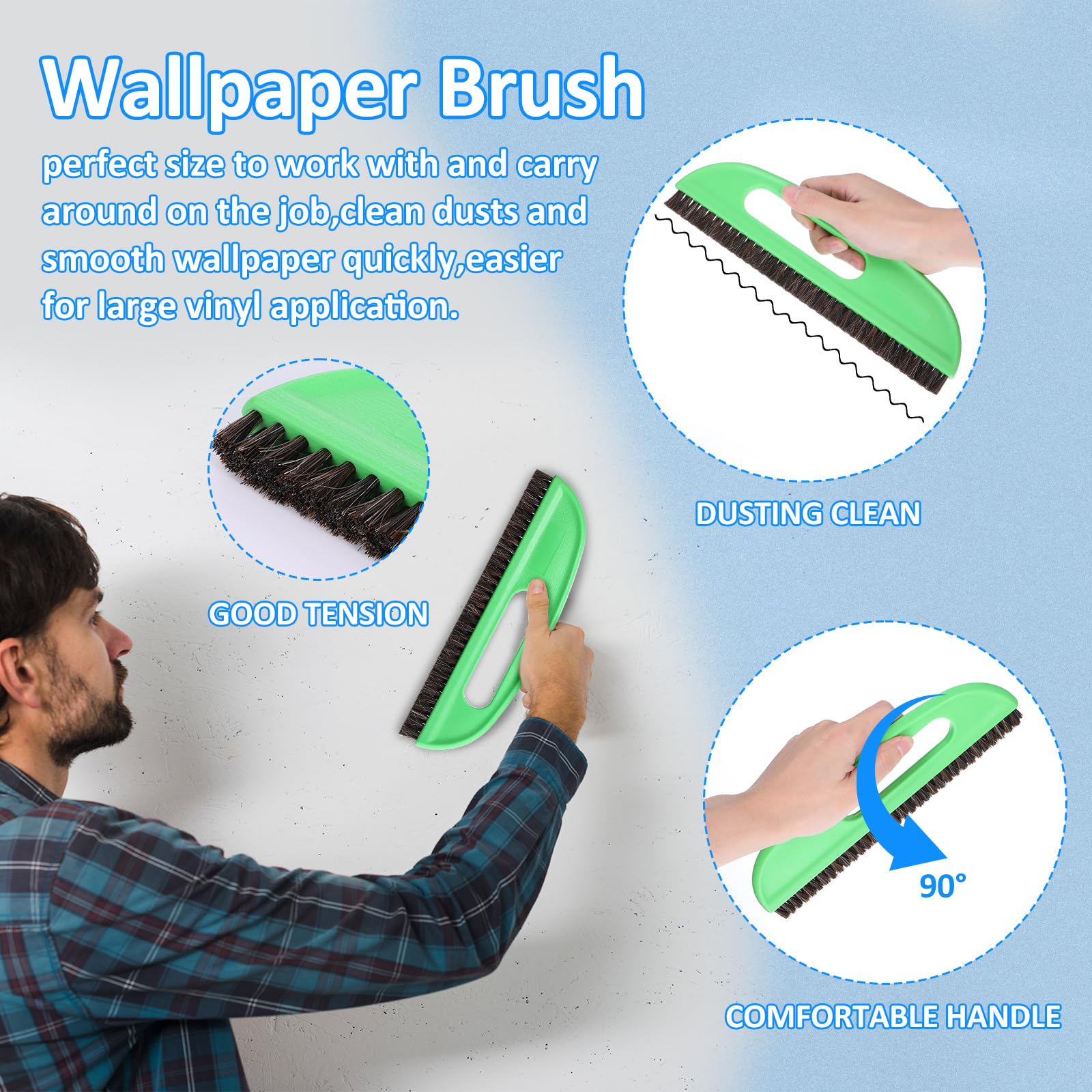 **Wallpaper Smoothing Tools Kit - Professional Squeegee Smoother, Seam Roller & Wallpaper Brush for Peel and Stick Wallpaper & Vinyl Backsplash Tile - Perfect for DIY Home Renovation & Wall Decor Projects**
