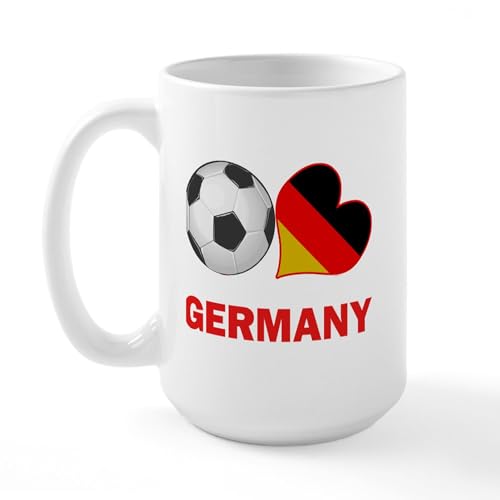 White - German Soccer Fan Large Mug