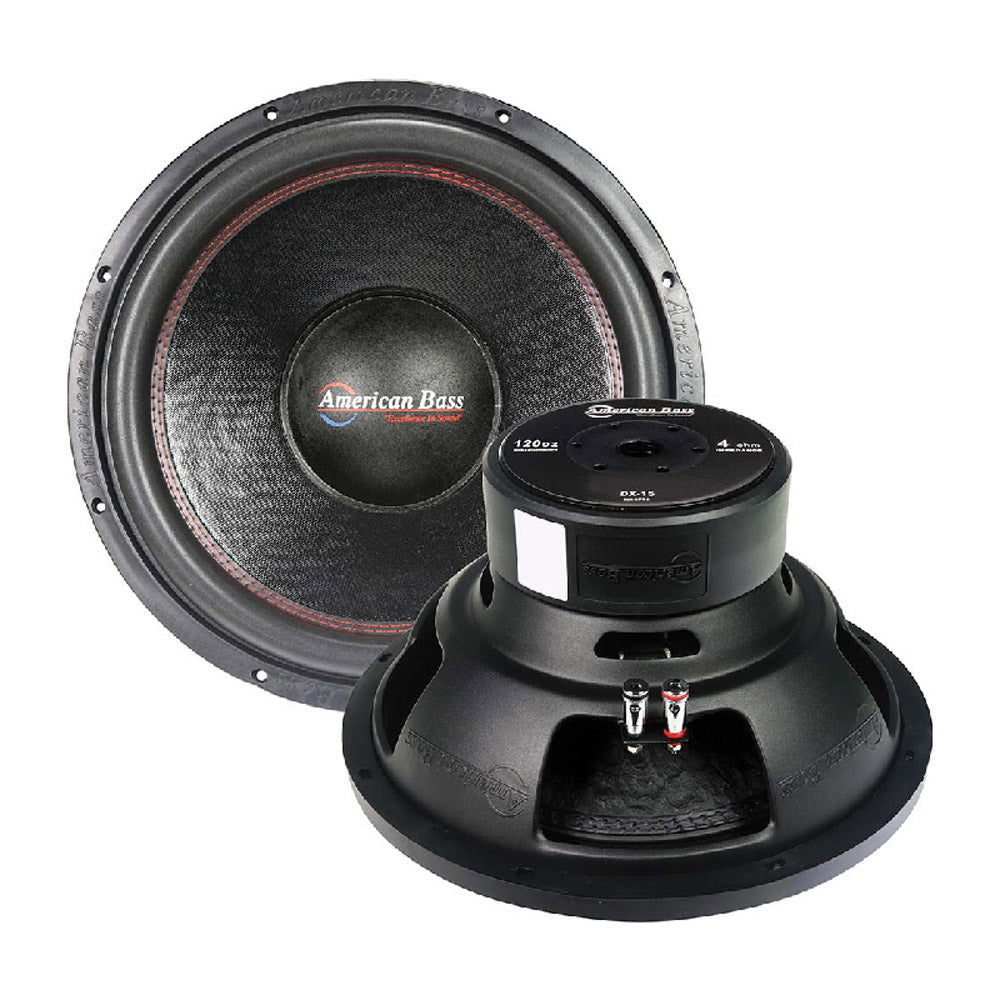 American Bass DX154 1000W 15 Inch DX Series Single 4 Ohm Car Subwoofer - High Power Bass for Car Audio Systems & Truck Sound Upgrades