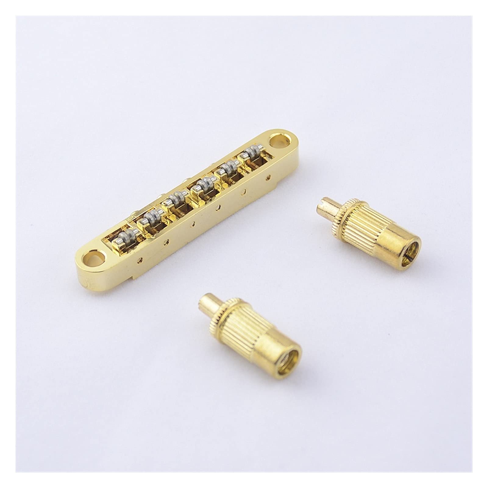 High-Quality Electric Guitar Bridge Saddle Set - Roller Saddle Tune-O-Matic Bridge & Tailpiece for Electric Guitars (Gold) - Perfect for Guitar Upgrades, Repairs & Professional Performances