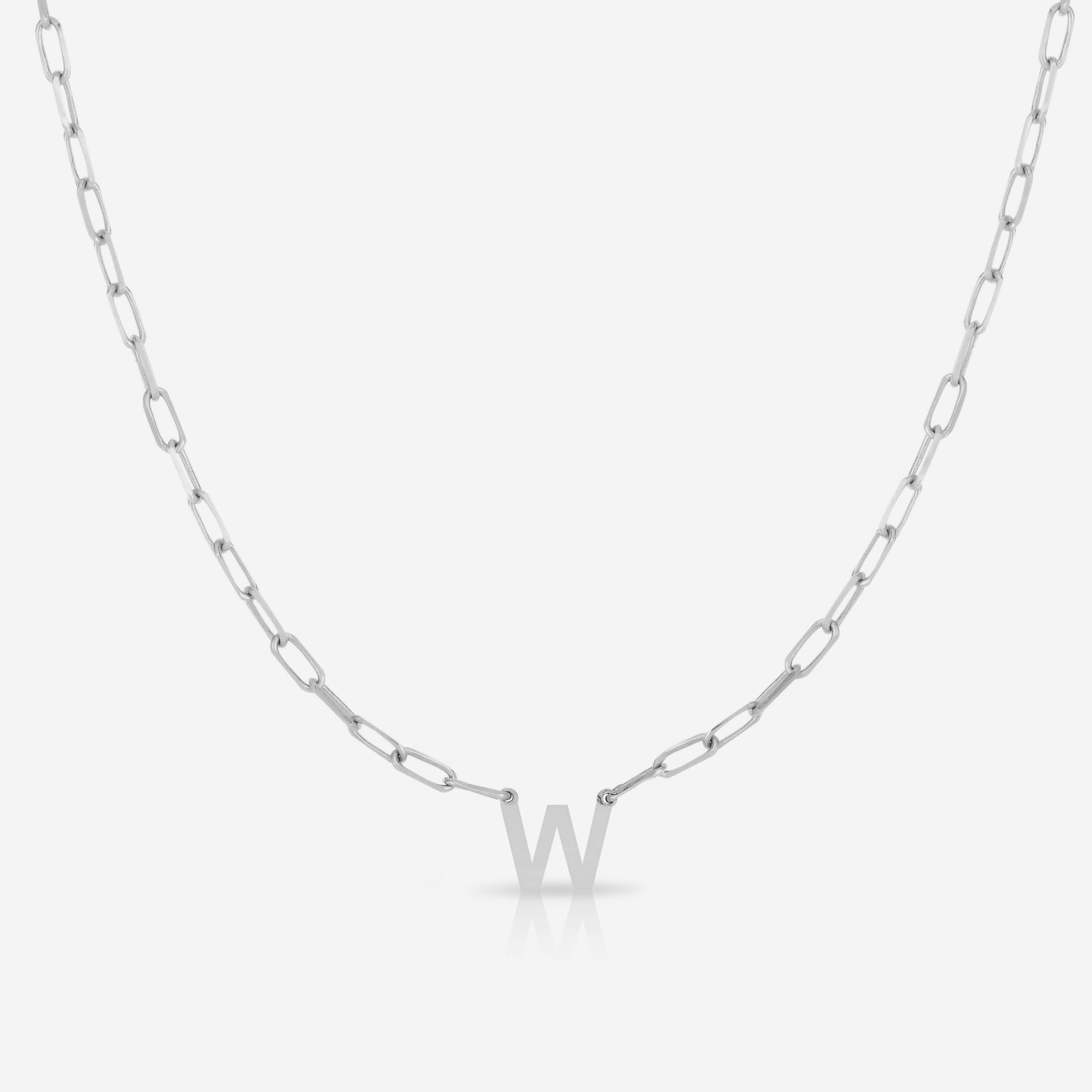 Block Initial Pendant with Link Chain Necklace - Personalized Name Jewelry for Women, Gift for Her, Birthday, Anniversary, Valentine's Day - Perfect for Layering, Everyday Wear & Special Occasions