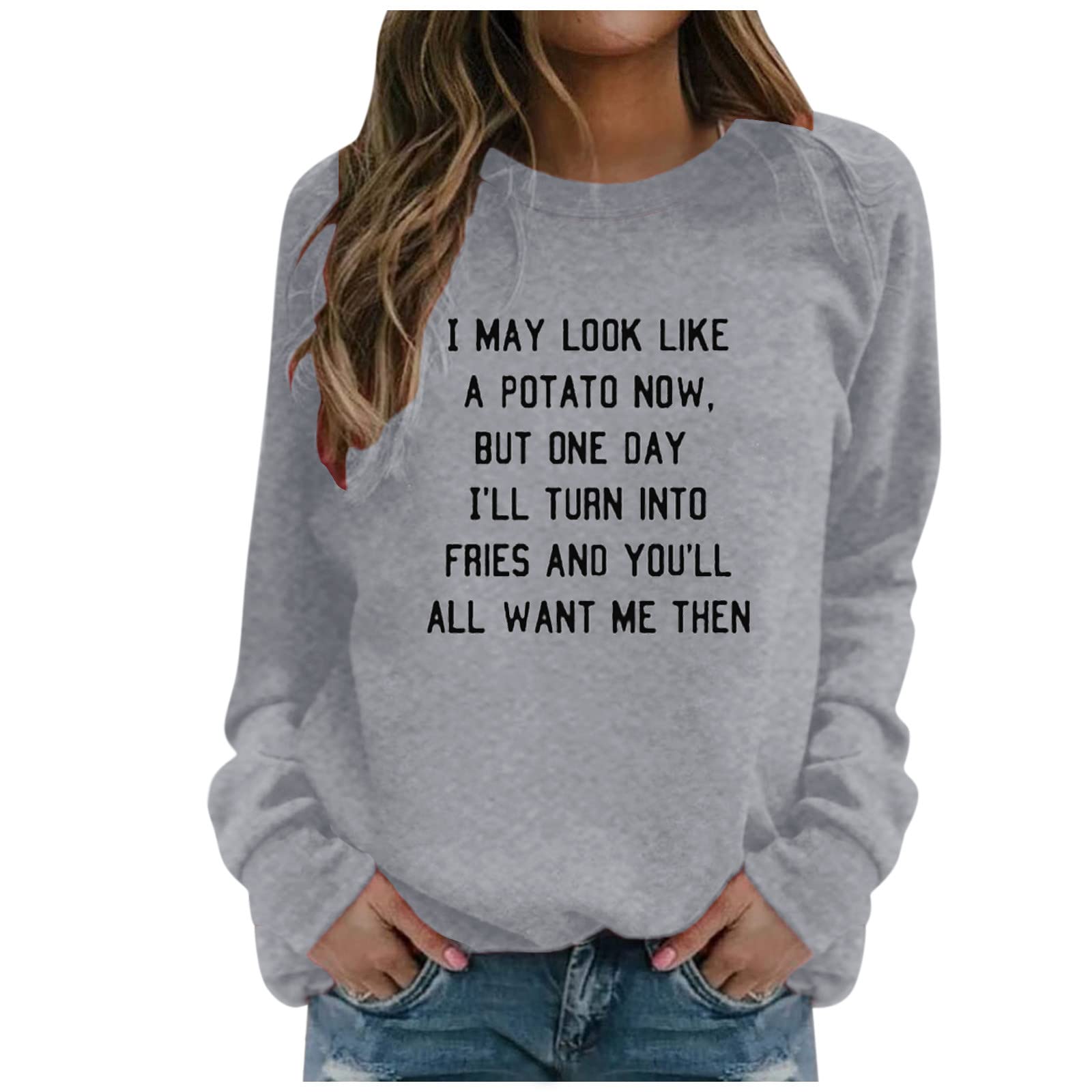 Women's Casual Pullover Hoodie - Loose Fit Long Sleeve O-Neck Printed Sweatshirt with Drawstring | Perfect for Lounge Wear, Workout, and Everyday Comfort