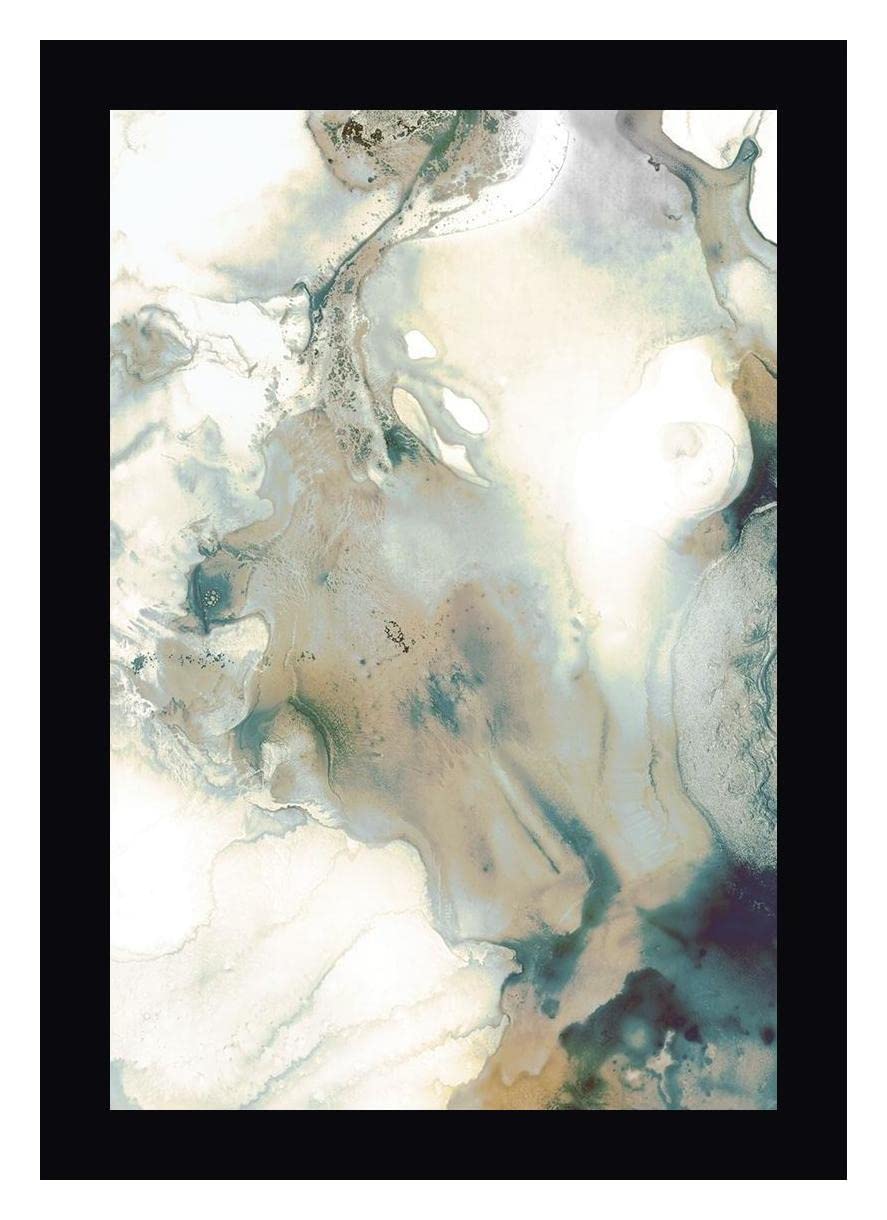 PI Studio Mint Bubbles IV Neutral Framed Canvas Art Print - 15x20 Inches Black Frame - Ready to Hang Wall Decor for Living Room, Bedroom & Office