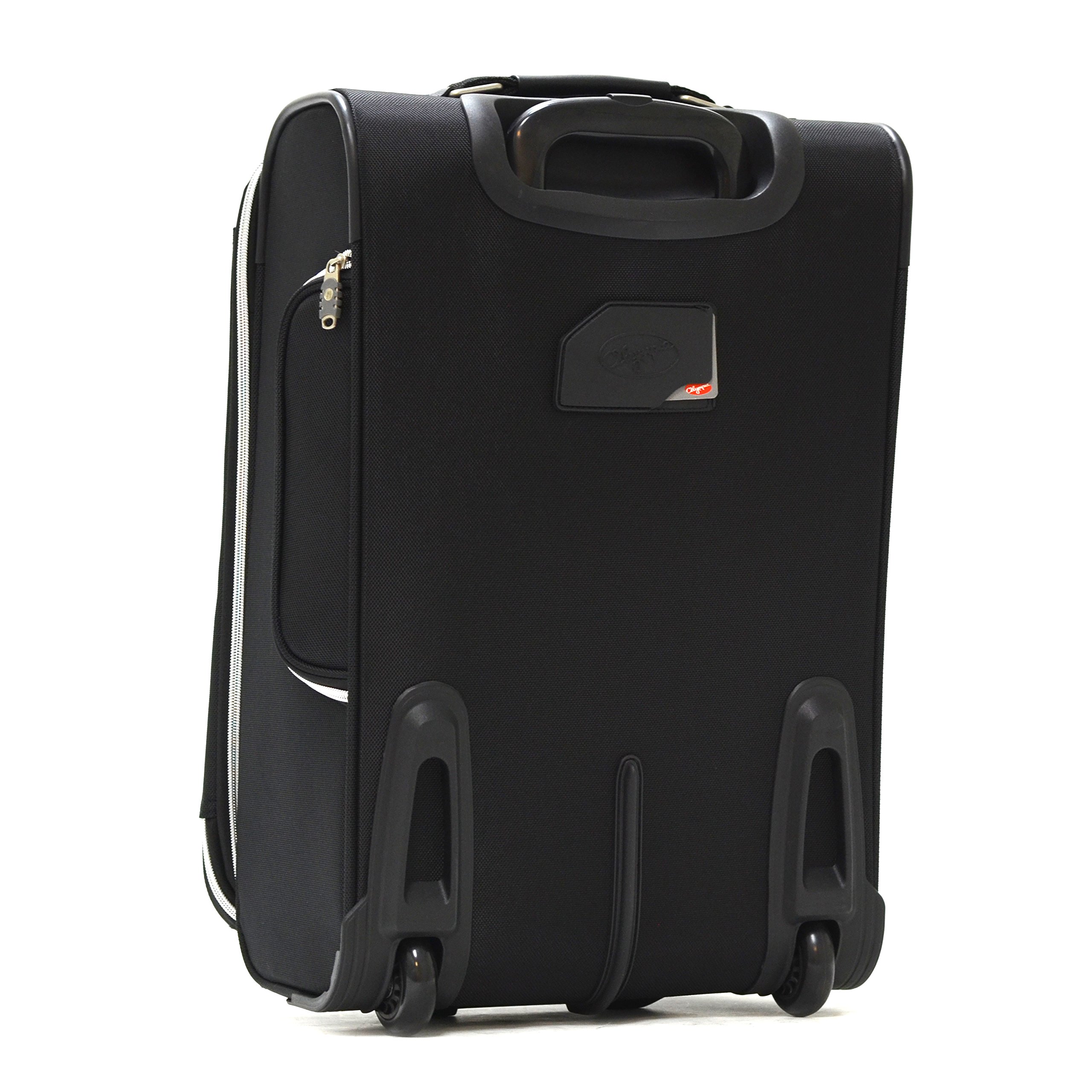Olympia U.S.A. Hamburg 3-Piece Luggage Set - Black Expandable Spinner Suitcase with TSA Lock - Perfect for International Travel & Business Trips