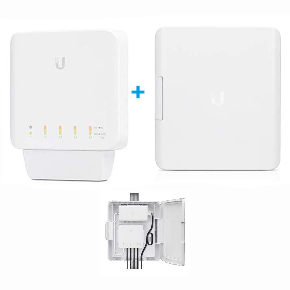 UniFi Switch Flex USW-Flex 5-Port Gigabit PoE Switch | Layer 2 Network Switch | IP54 Rated Wall Mount | White Plastic Design | Ideal for Home Office & Small Business Networking