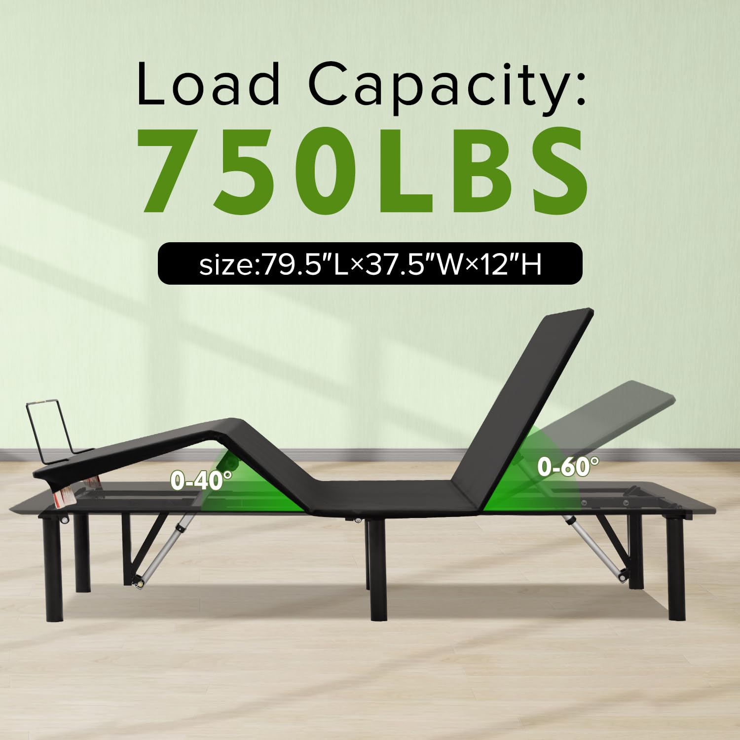 Ergonomic Twin Size Adjustable Bed Base - Metal Bed Frame with Head & Foot Incline, Zero Gravity Electric Bed Frame with Quiet Motor for Home, Office, or Guest Room (Twin)