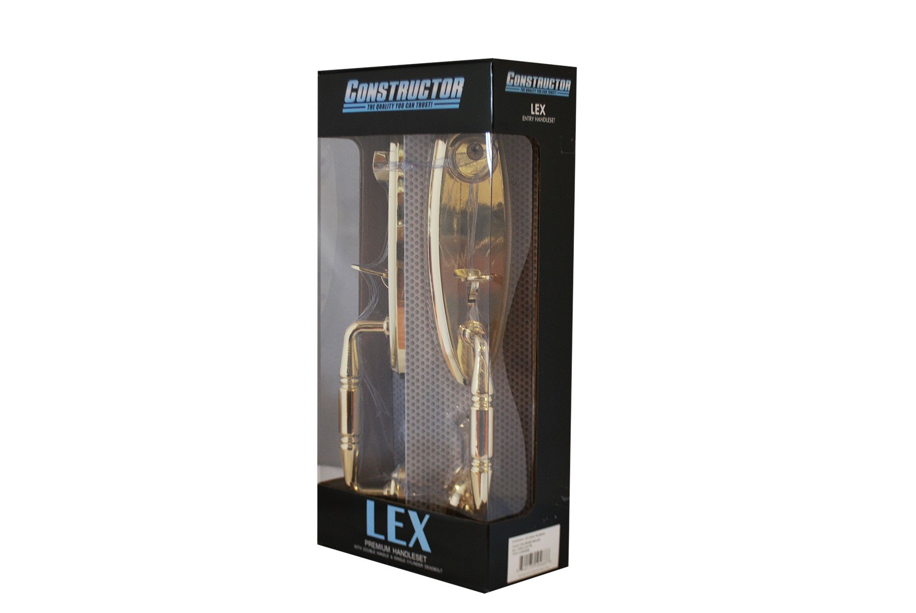 LEX Elite Hand Set Door Lock Lever - Polished Brass Finish - Secure & Stylish Door Handle for Home, Office & Commercial Use