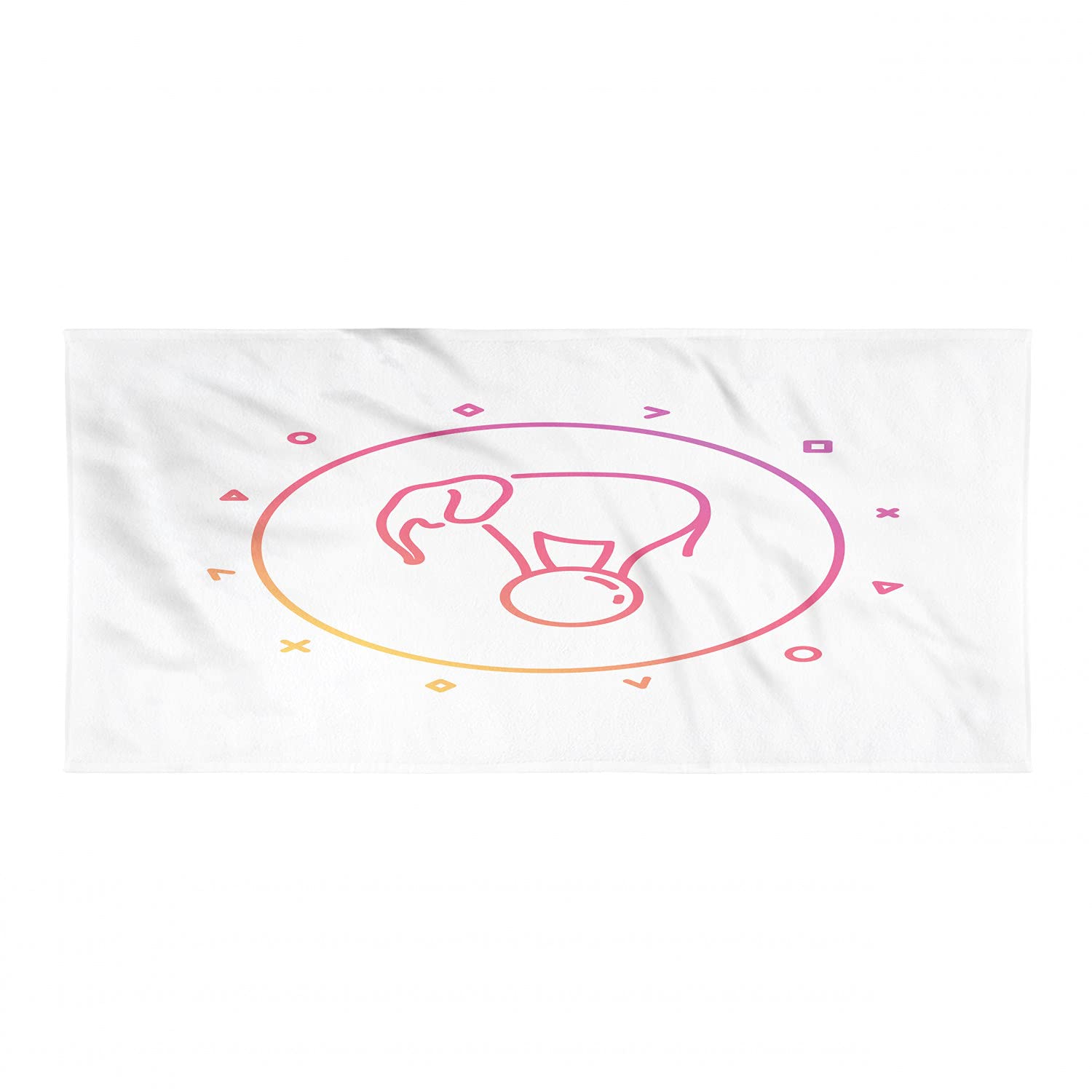 Ambesonne Circus Camping Towel - Quick Dry Lightweight Microfiber Travel Towel with Gradient Geometric Ball Line Art Design, Compact for Backpacking, Hiking, Beach, Gym & Outdoor Activities - White & Multicolor