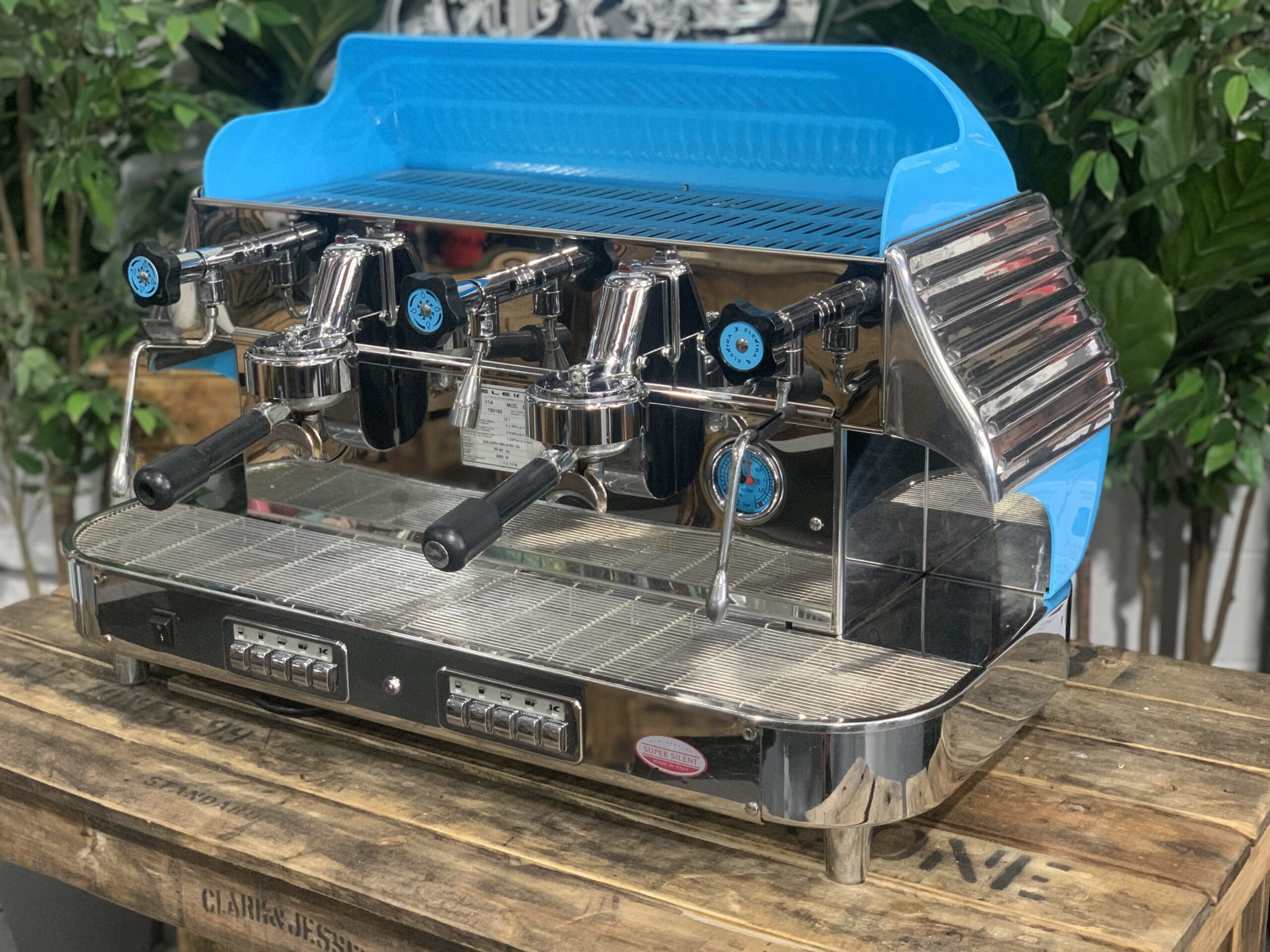 Elektra Barlume 2 Group Blue Espresso Machine - Professional Coffee Maker for Home & Cafe Use