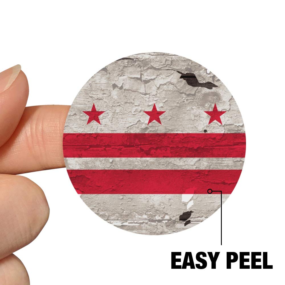 Vintage Distressed Washington DC District of Columbia State Flag Stickers - USA Patriotic Planner Decals, Scrapbooking Supplies, DIY Craft Journaling Accessories - Perfect for Bullet Journals, Travel Scrapbooks & Americana-Themed Projects