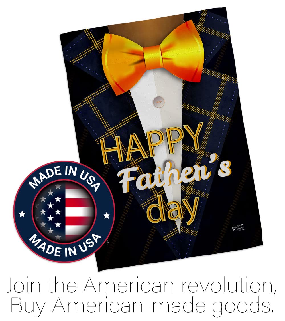 Father's Day House Flag Set - Double-Sided Garden Yard Banner for Dad, Daddy, Papa & Grandpa - Best Parent & Grandparent Gift - Made in USA - Perfect for Outdoor Decor, Backyard Parties & Family Celebrations