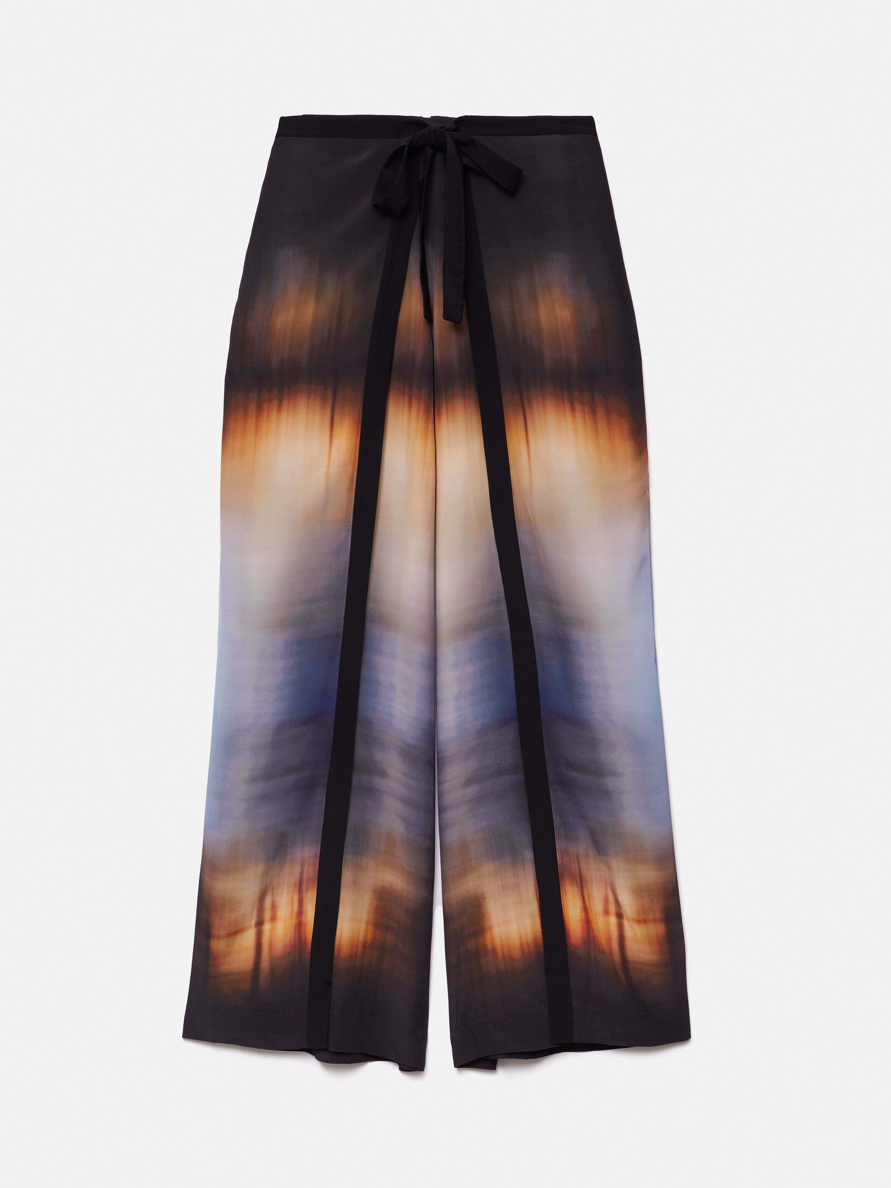 Modern Tie Dye Palazzo Pants for Women - Boho Chic Flowy Wide Leg Lounge Pants - Soft Stretchy Yoga Pants for Casual Wear, Beach, Festival & Vacation