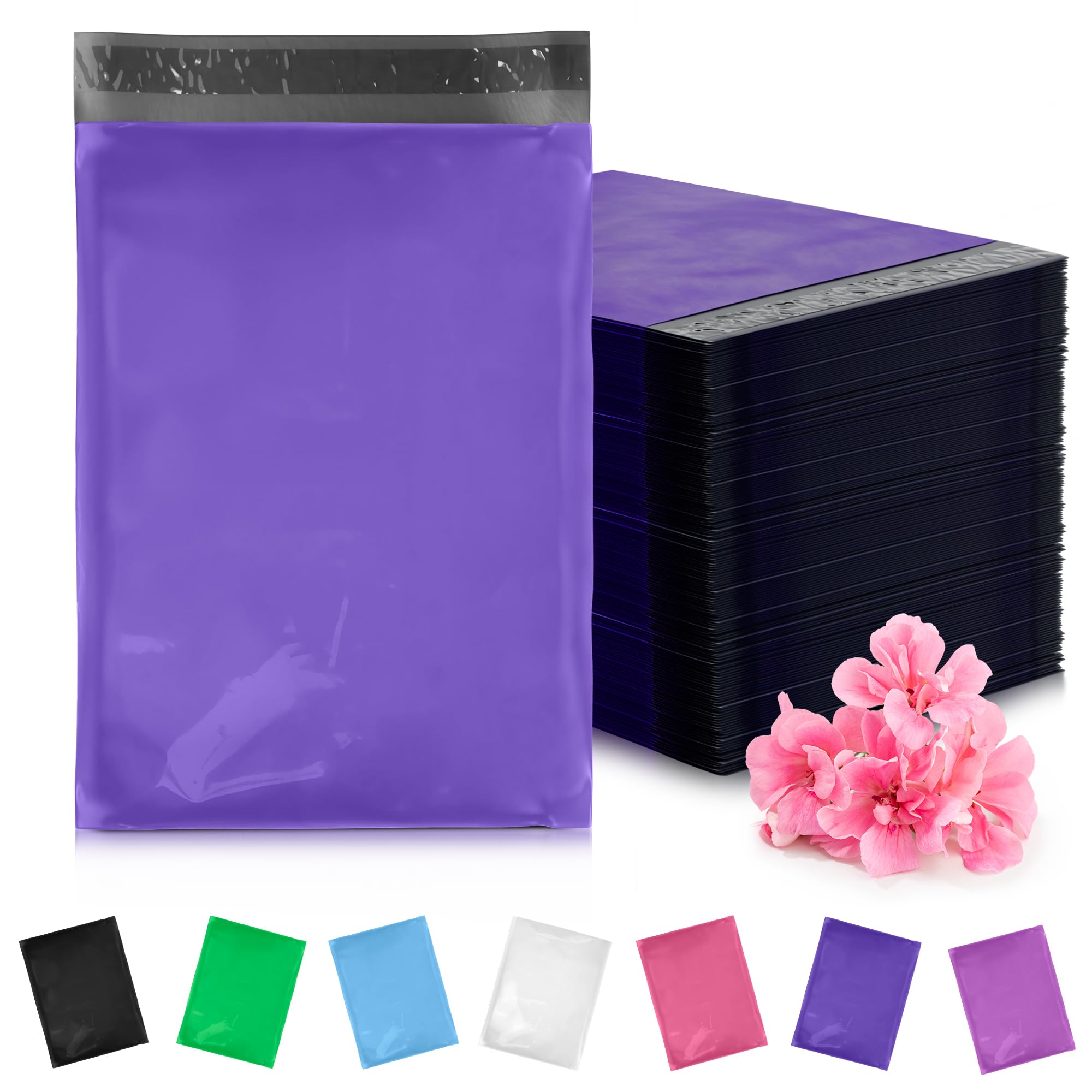 PUREVACY 7.5 x 10.5 Inch Poly Mailers - 1000 Pack Dark Purple 2 Mil Polyethylene Shipping Envelopes | Self Sealing Waterproof Poly Bags for Clothing & Apparel | Perfect for Ecommerce, Online Stores & Small Business Shipping Needs