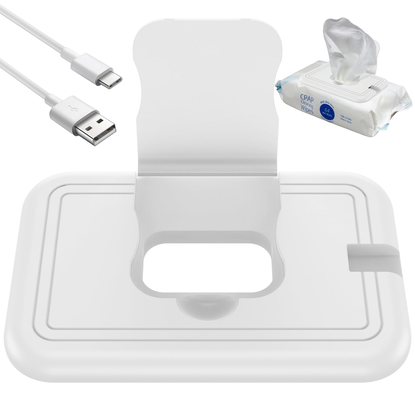 Portable USB Baby Wipe Warmer - Fast Heating Travel Wipes Heater for Diaper Changing (40-55℃) | Compact 5.9×3.9×0.39in Design | Perfect for Home, Nursery, Car & On-the-Go Parents