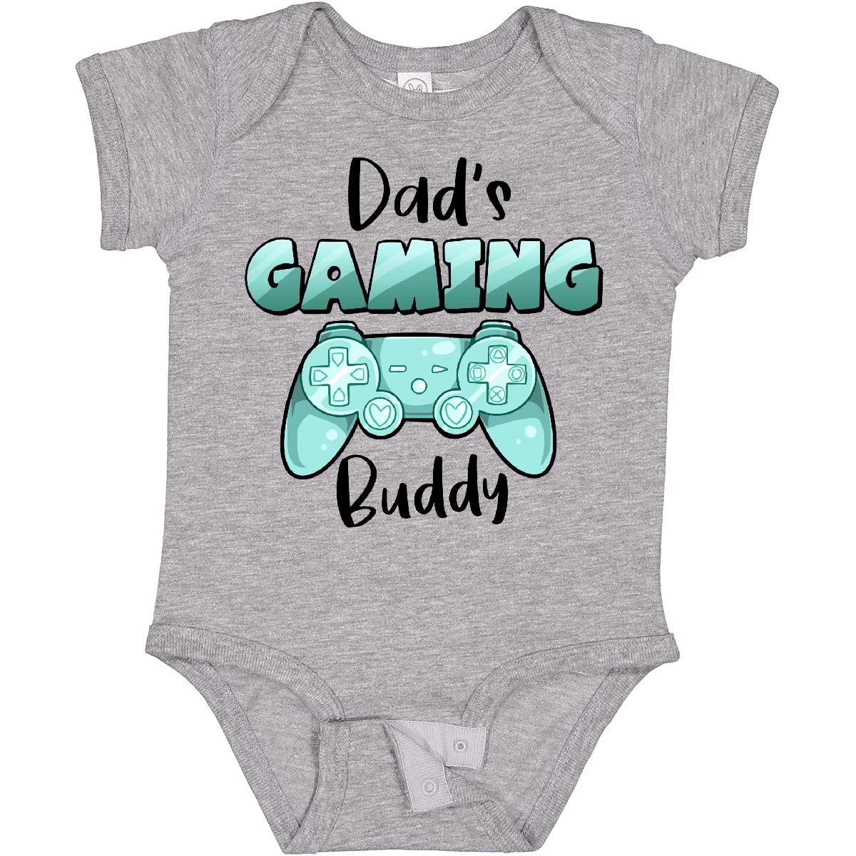 Inktastic Dad's Gaming Buddy - Aqua Controller Baby Bodysuit | Cute Gamer Onesie for Newborns & Infants | Perfect Gift for Gamer Dads & Baby Showers
