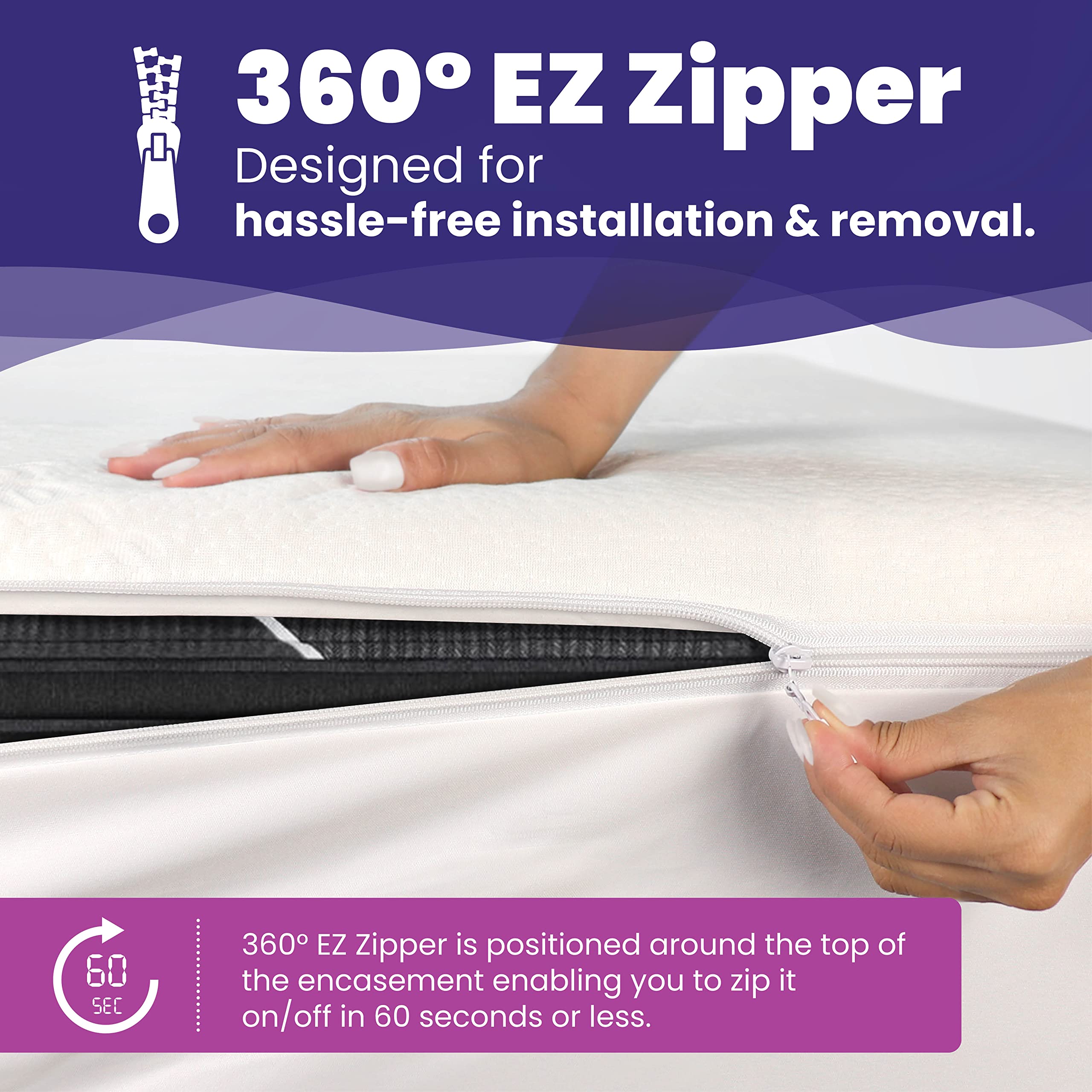 **Slumberfy Twin XL Bamboo Viscose Waterproof Mattress Encasement - Premium Skin-Safe Bed Bug Proof Protector with 360° EZ Zipper (39x80 in) - Ideal for Allergy Relief, Dust Mite Protection & Enhanced Sleep Comfort**