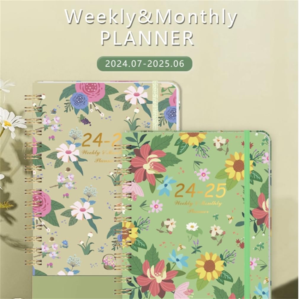 2024-2025 Weekly & Monthly Planner with Flexible Cover - Premium Alloy Plating & Index Tabs - Academic & Business Appointment Book for Students & Professionals - Perfect for School, Office & Personal Organization