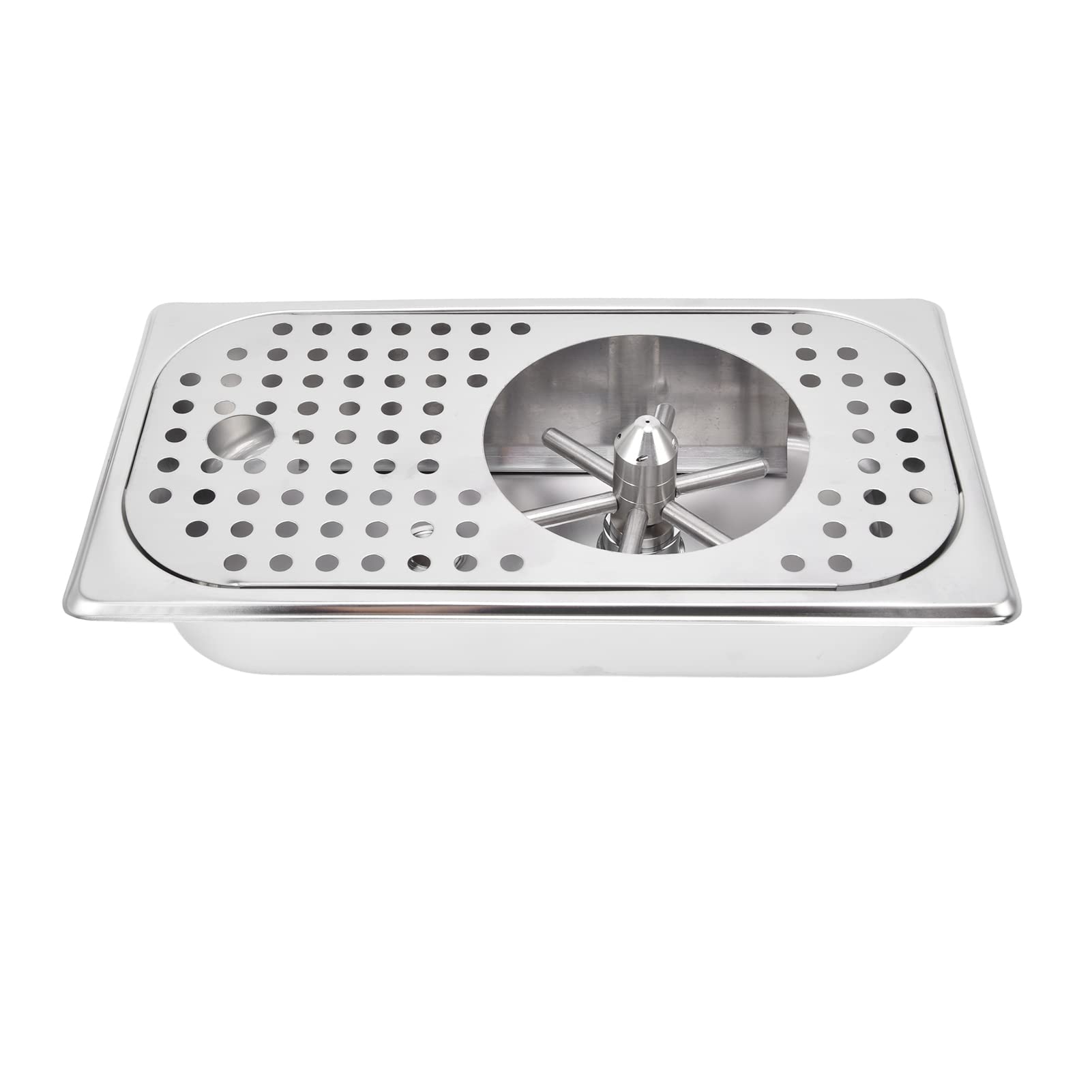 Stainless Steel Automatic Rotating Glass Rinser & Cup Washer - Bar Sink Glass Cleaner for Coffee Shops, Restaurants & Home Kitchens | Fast Cleaning for Wine Glasses, Beer Mugs & Bottles (Model B121201)