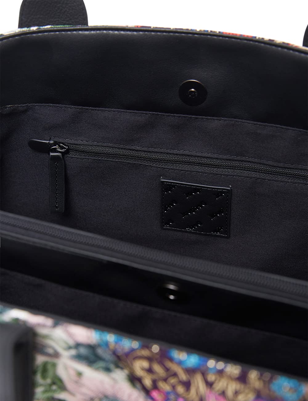 Desigual Shopping Bag for Women - Stylish Black Reusable Grocery Tote with Spacious Design - Perfect for Grocery Shopping, Beach Trips & Daily Errands