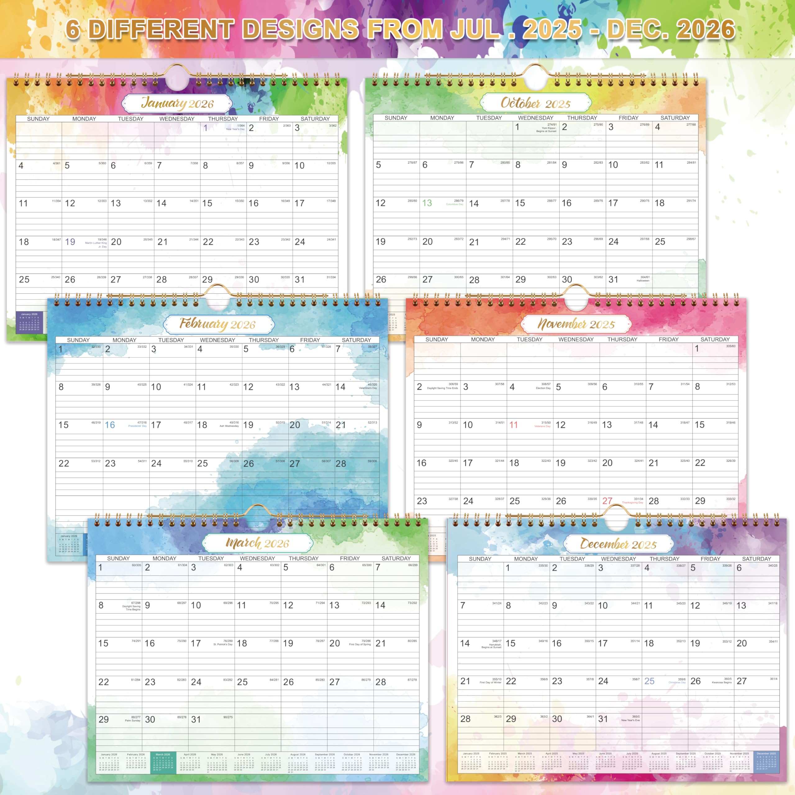 2025-2026 18-Month Wall Calendar | July 2025 - December 2026 | Large 11